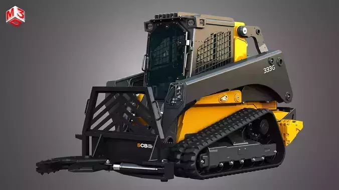 333G Compact Track Loader with Forestry Package - Tree Shear 3D model