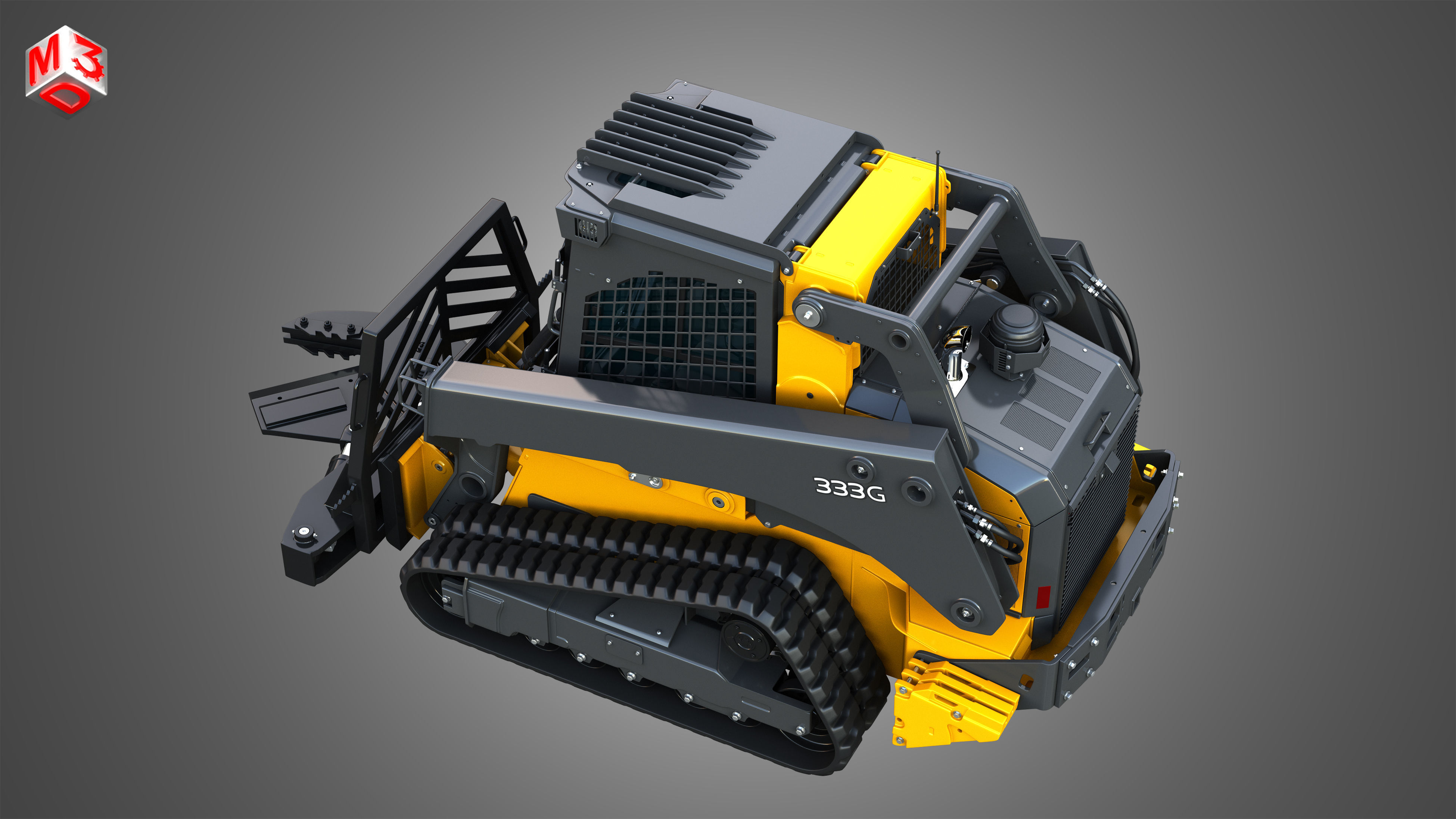 333G Compact Track Loader with Forestry Package - Tree Shear 3D model_22