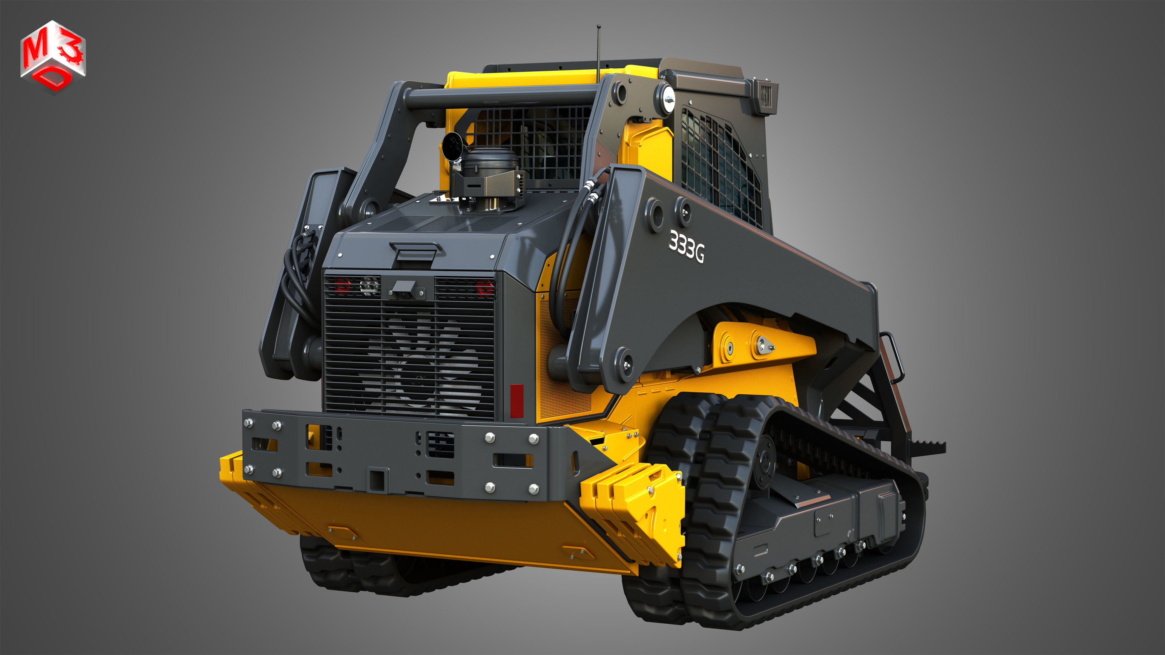 333G Compact Track Loader with Forestry Package - Tree Shear 3D model_12