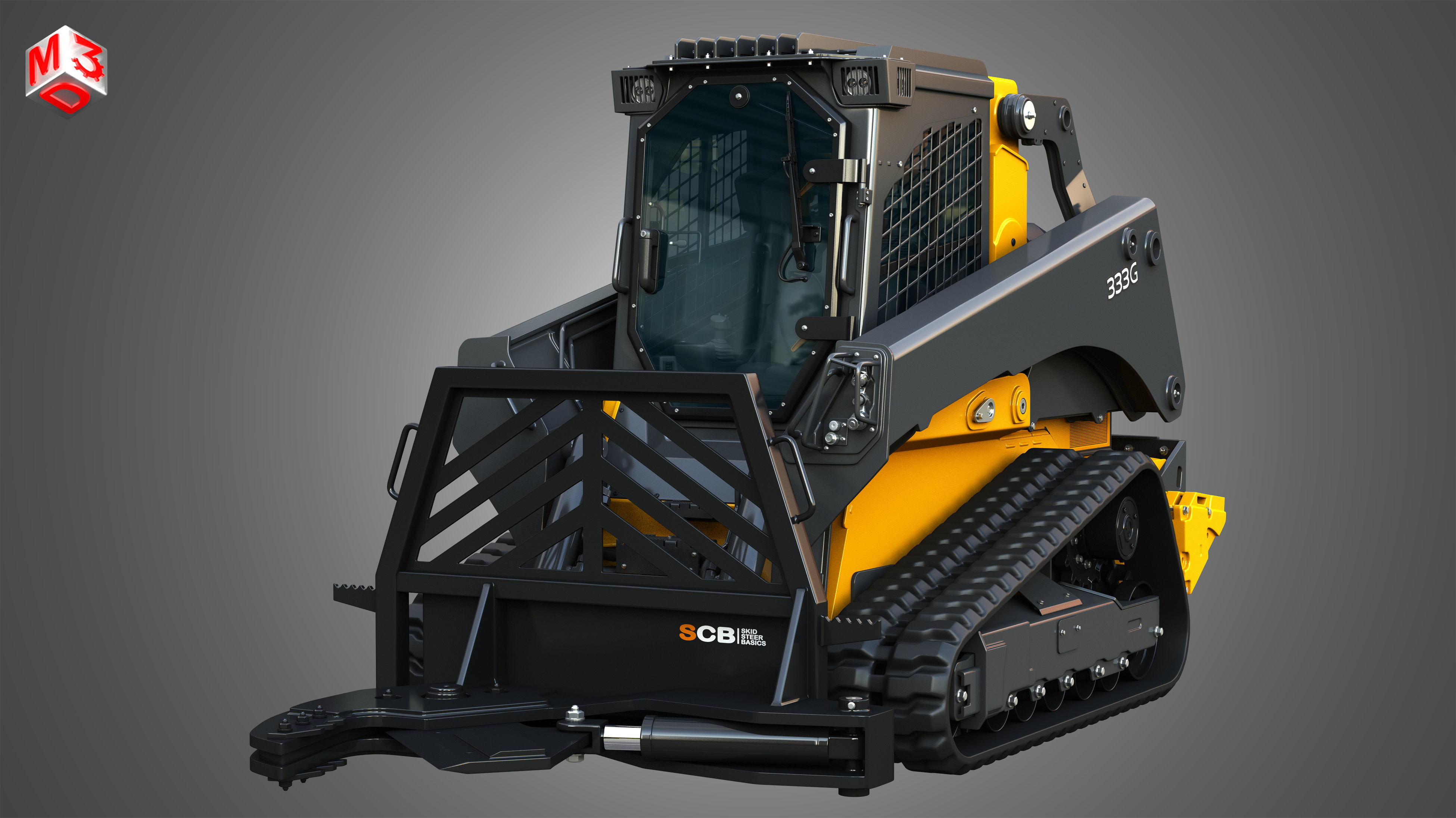 333G Compact Track Loader with Forestry Package - Tree Shear 3D model_11