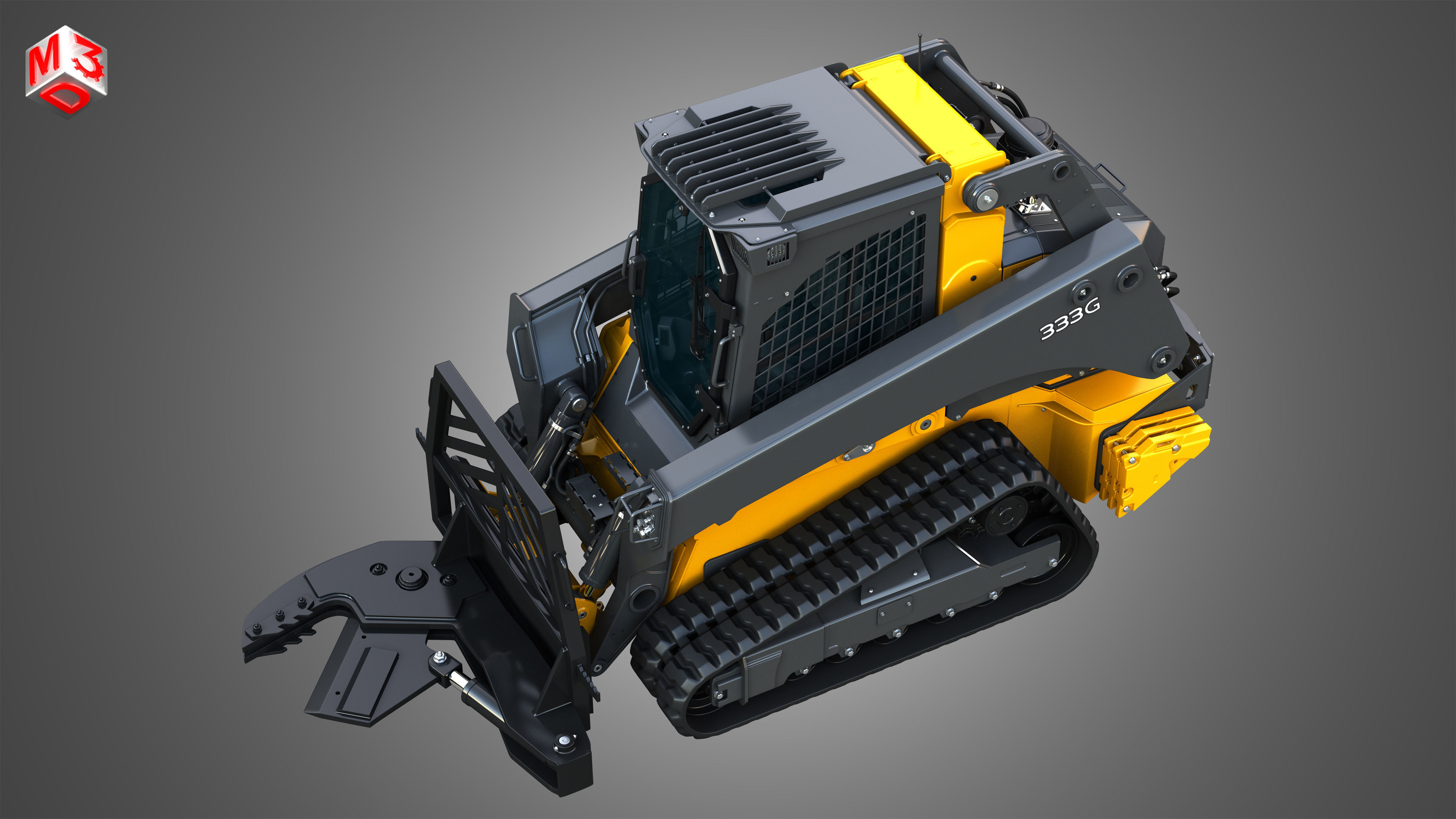 333G Compact Track Loader with Forestry Package - Tree Shear 3D model_19