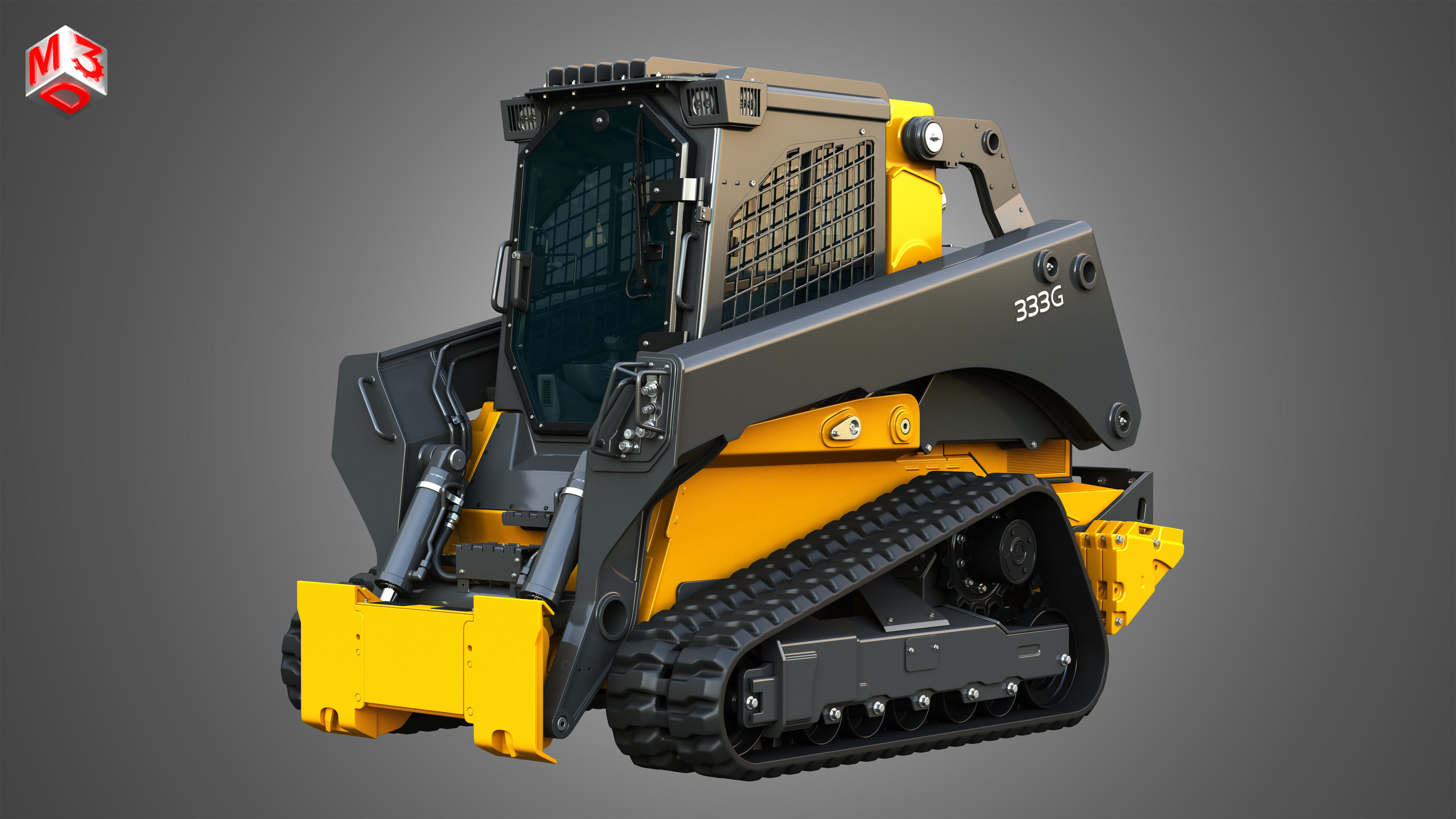 333G Compact Track Loader with Forestry Package - Tree Shear 3D model_1