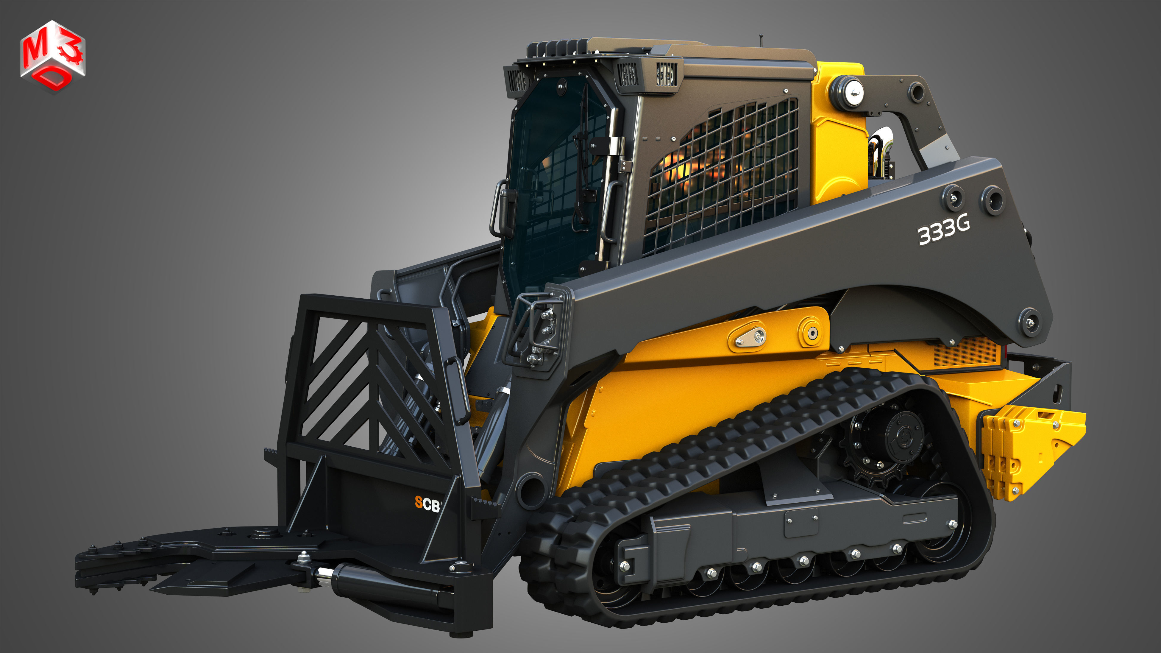 333G Compact Track Loader with Forestry Package - Tree Shear 3D model_15