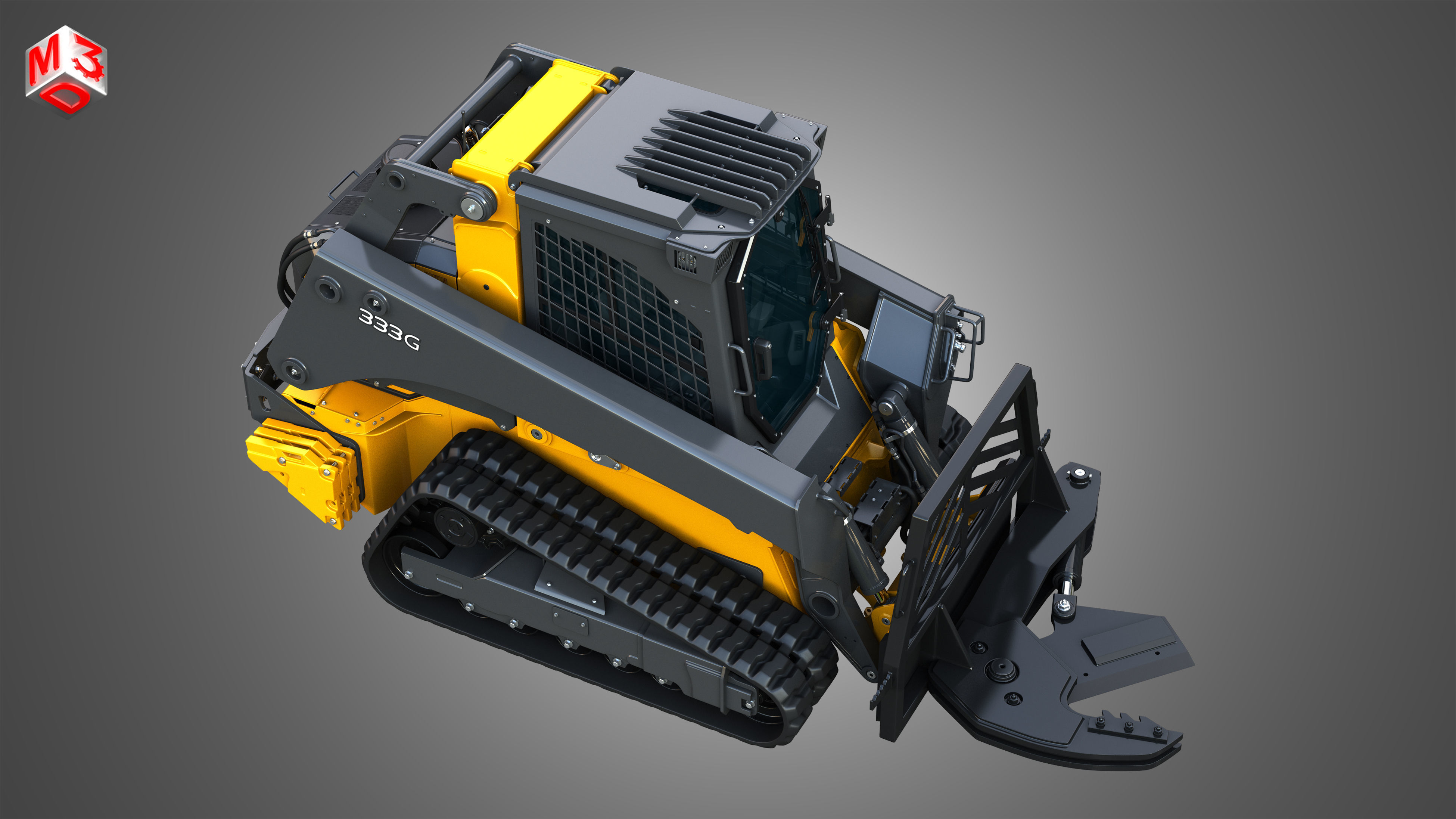 333G Compact Track Loader with Forestry Package - Tree Shear 3D model_21