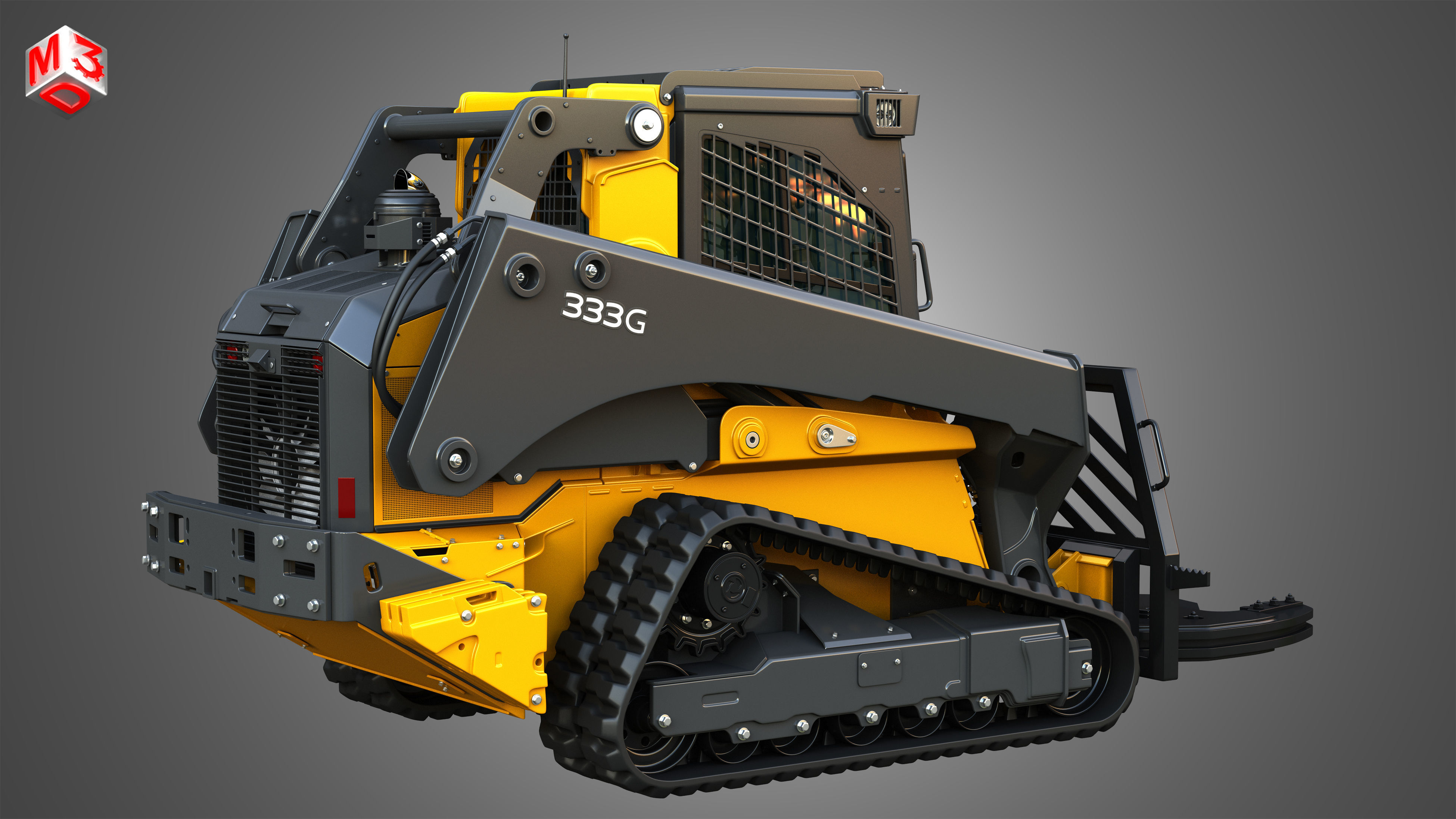333G Compact Track Loader with Forestry Package - Tree Shear 3D model_16