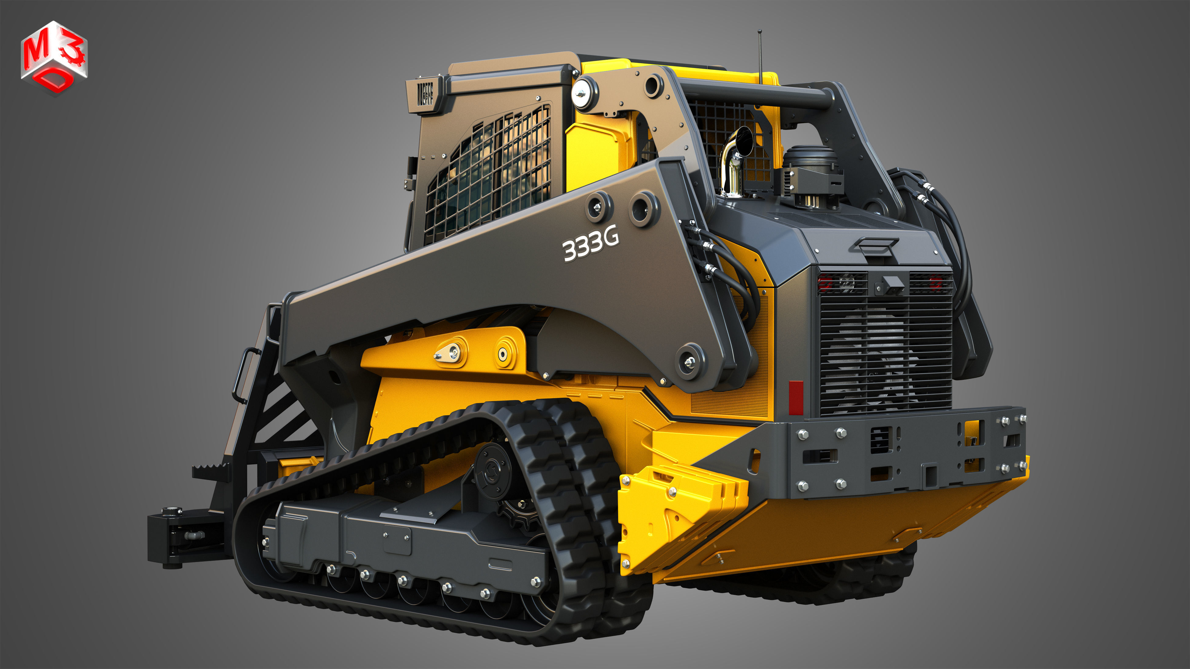 333G Compact Track Loader with Forestry Package - Tree Shear 3D model_4
