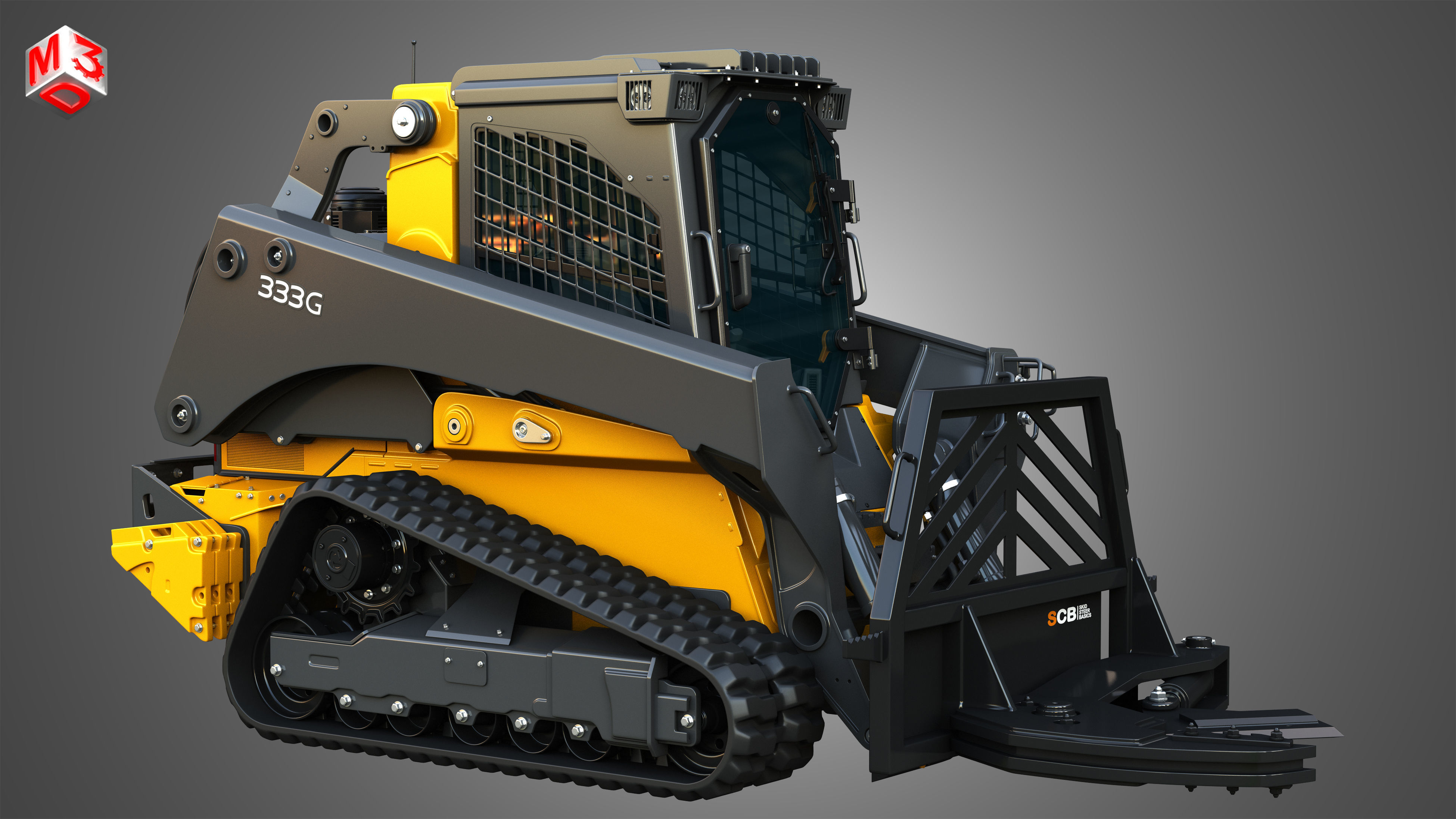 333G Compact Track Loader with Forestry Package - Tree Shear 3D model_17