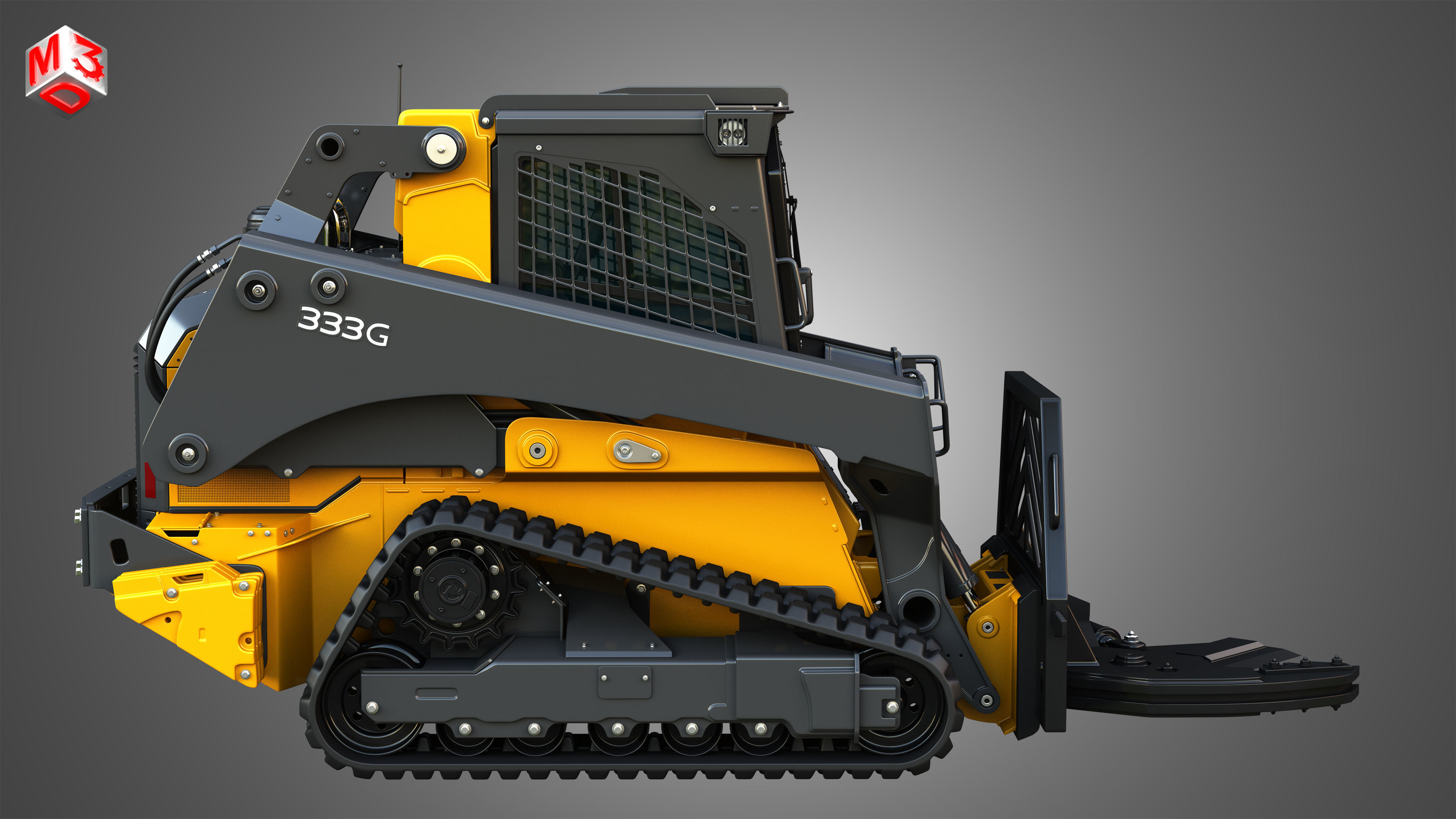 333G Compact Track Loader with Forestry Package - Tree Shear 3D model_6