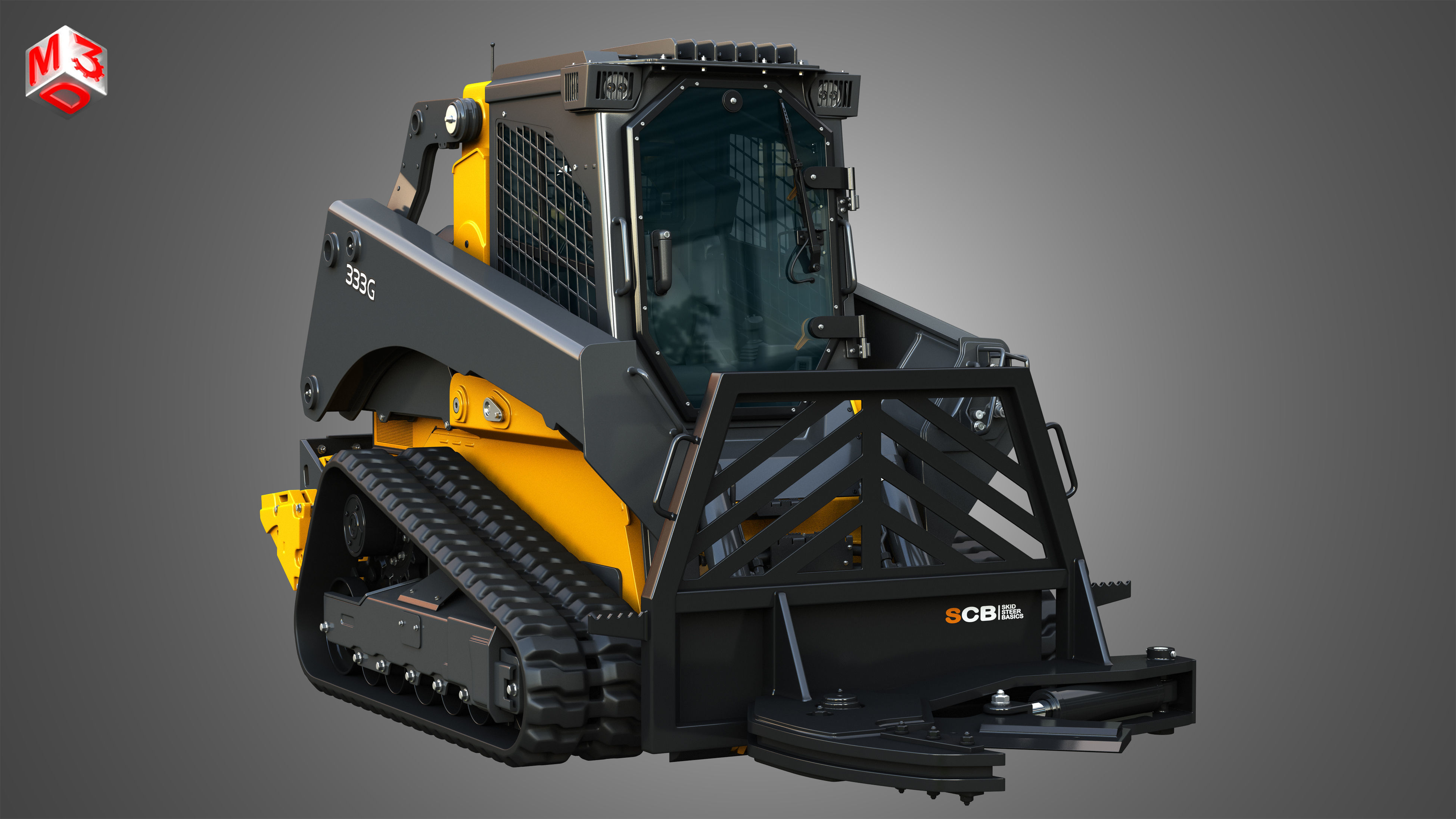 333G Compact Track Loader with Forestry Package - Tree Shear 3D model_13