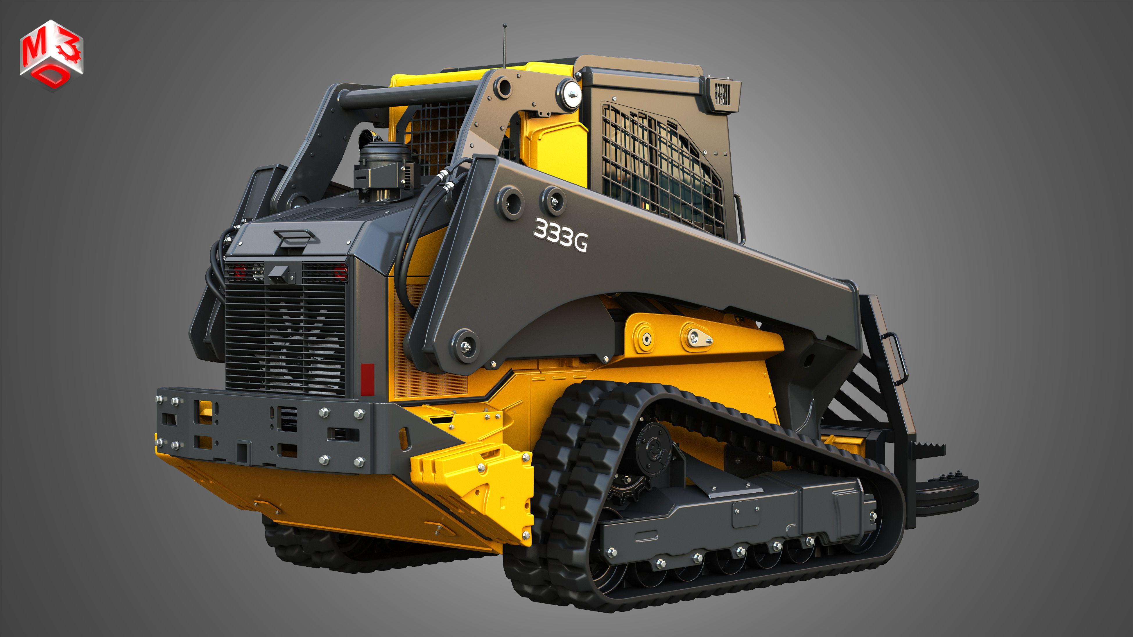 333G Compact Track Loader with Forestry Package - Tree Shear 3D model_2