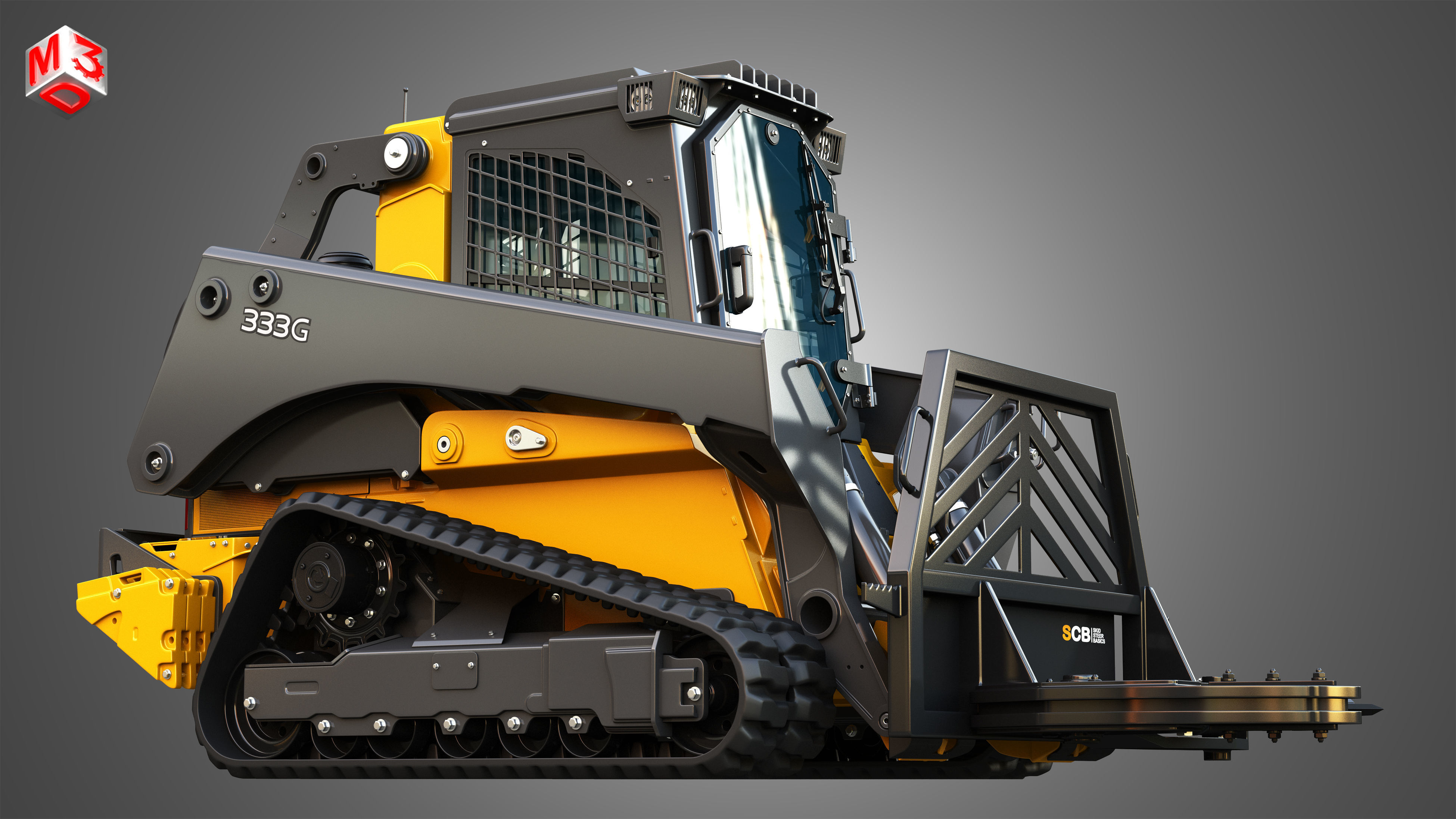 333G Compact Track Loader with Forestry Package - Tree Shear 3D model_9