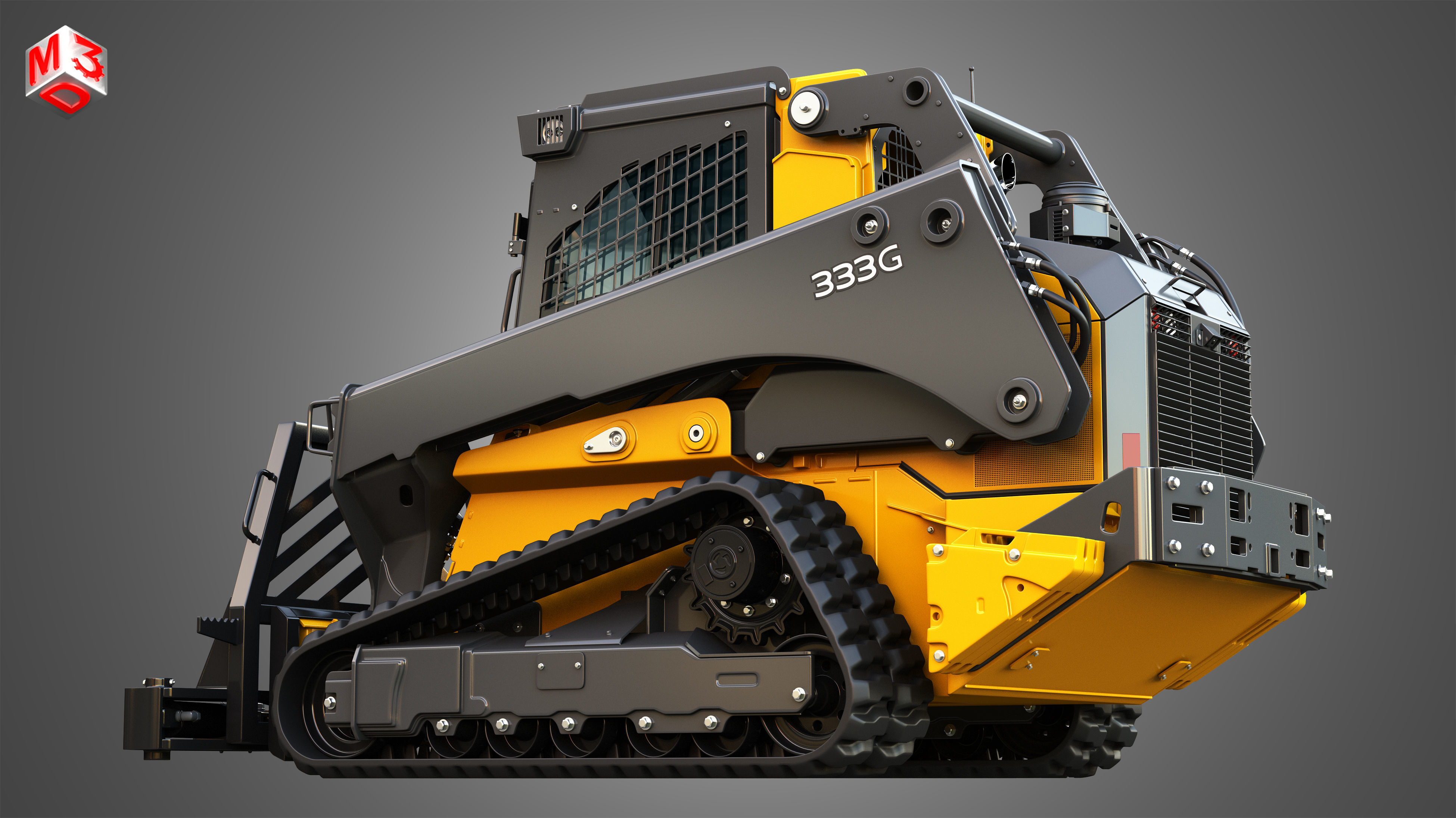 333G Compact Track Loader with Forestry Package - Tree Shear 3D model_10