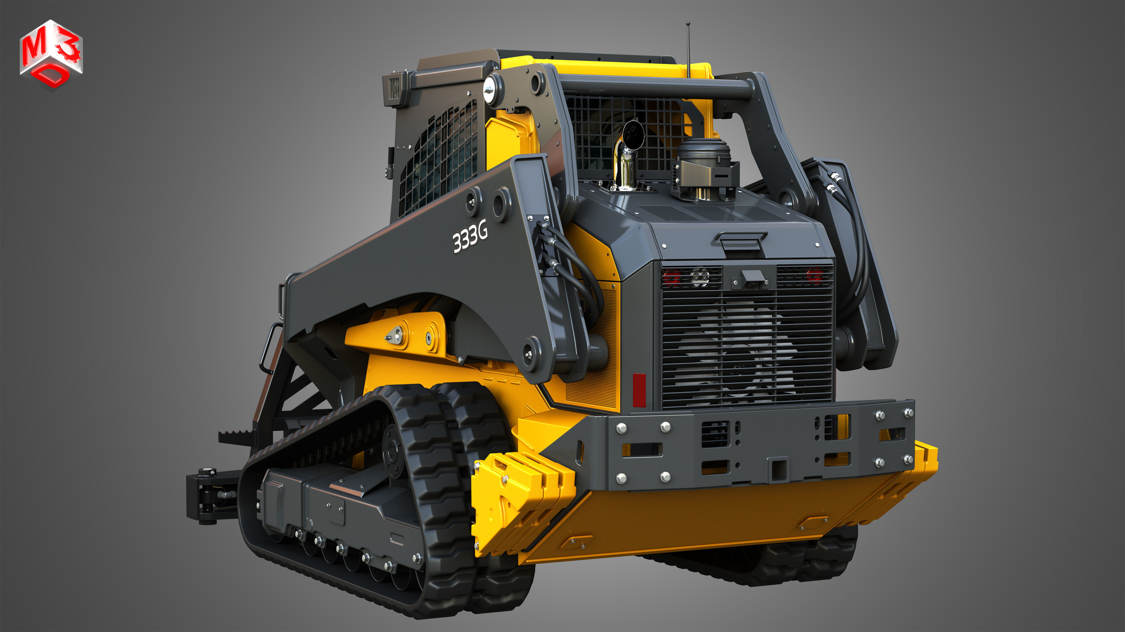 333G Compact Track Loader with Forestry Package - Tree Shear 3D model_14