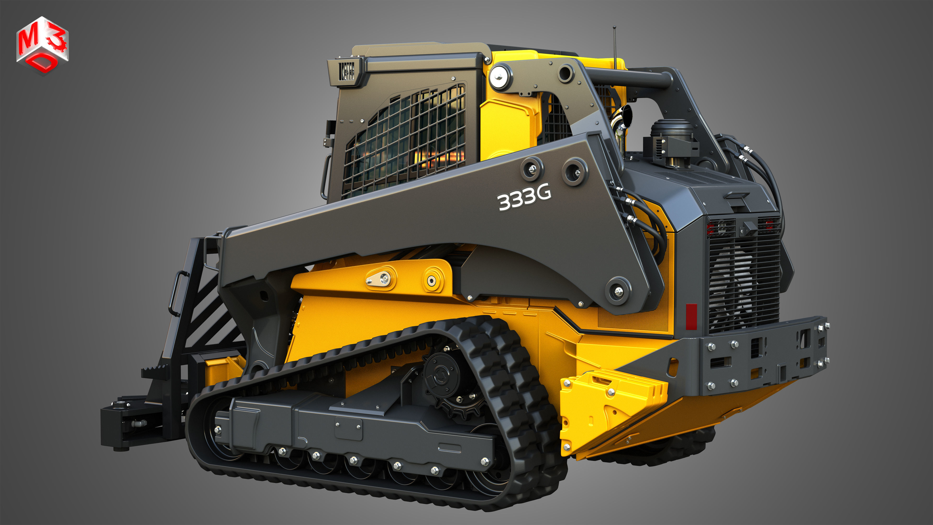 333G Compact Track Loader with Forestry Package - Tree Shear 3D model_18