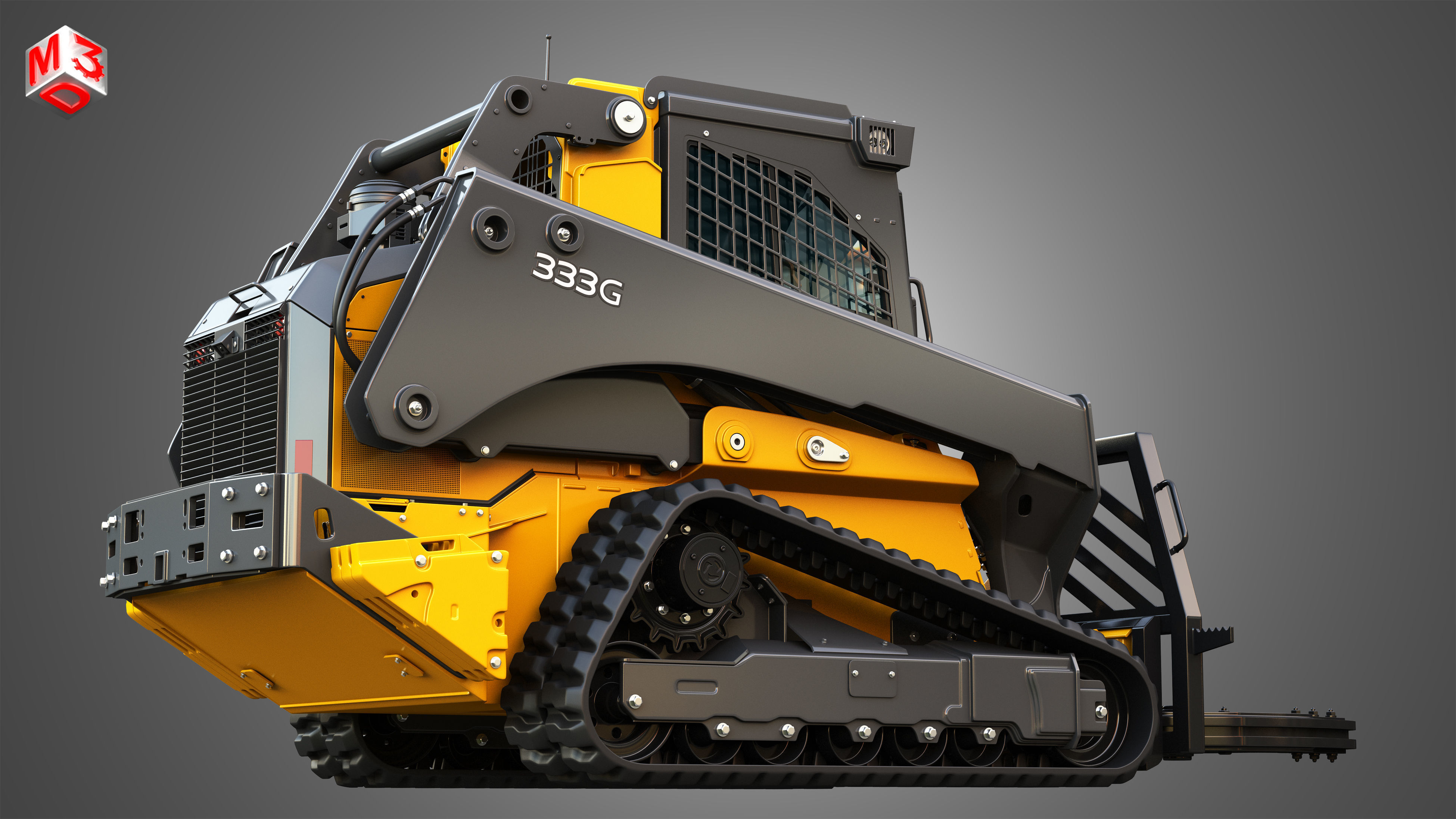 333G Compact Track Loader with Forestry Package - Tree Shear 3D model_8