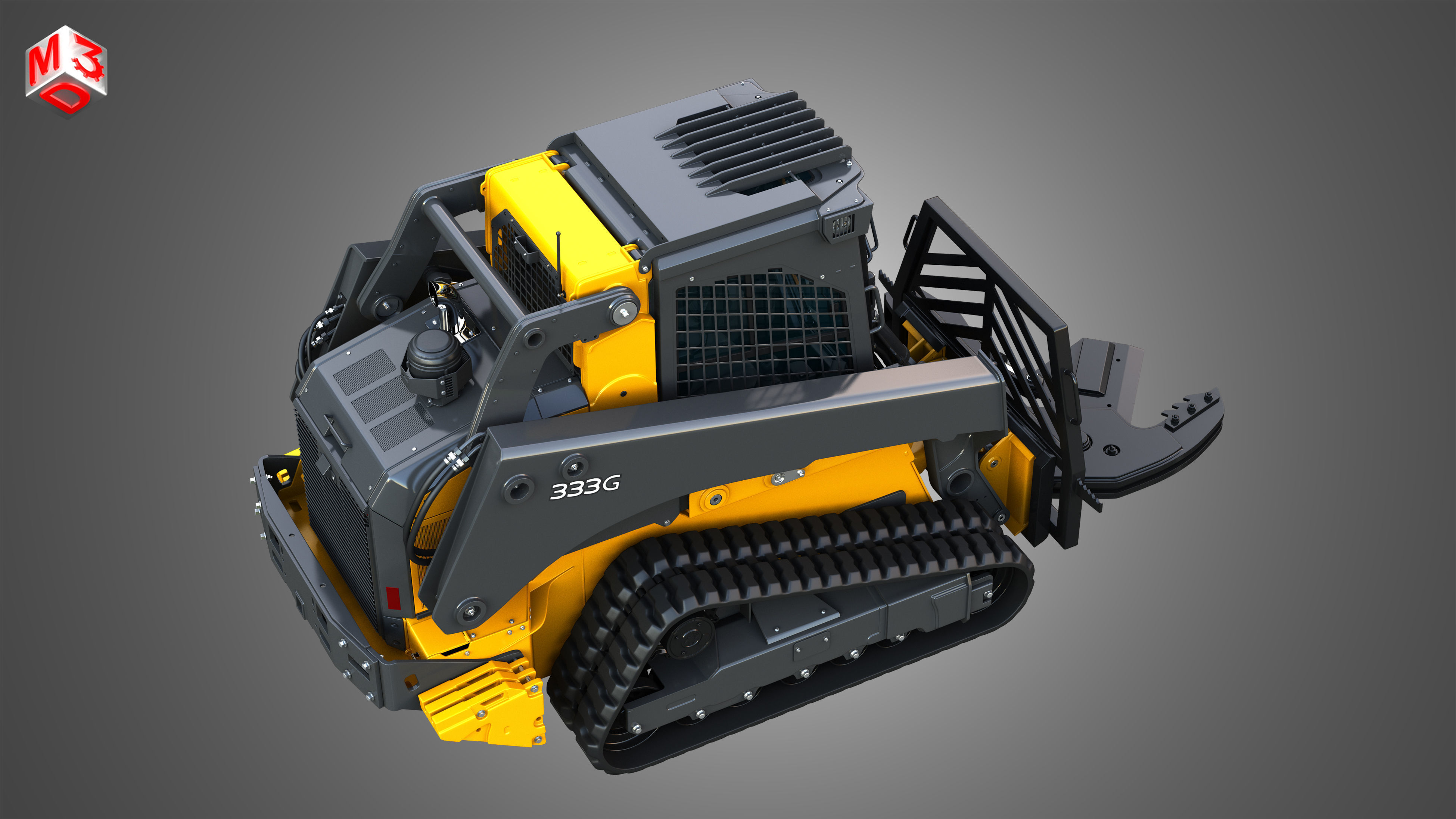 333G Compact Track Loader with Forestry Package - Tree Shear 3D model_20