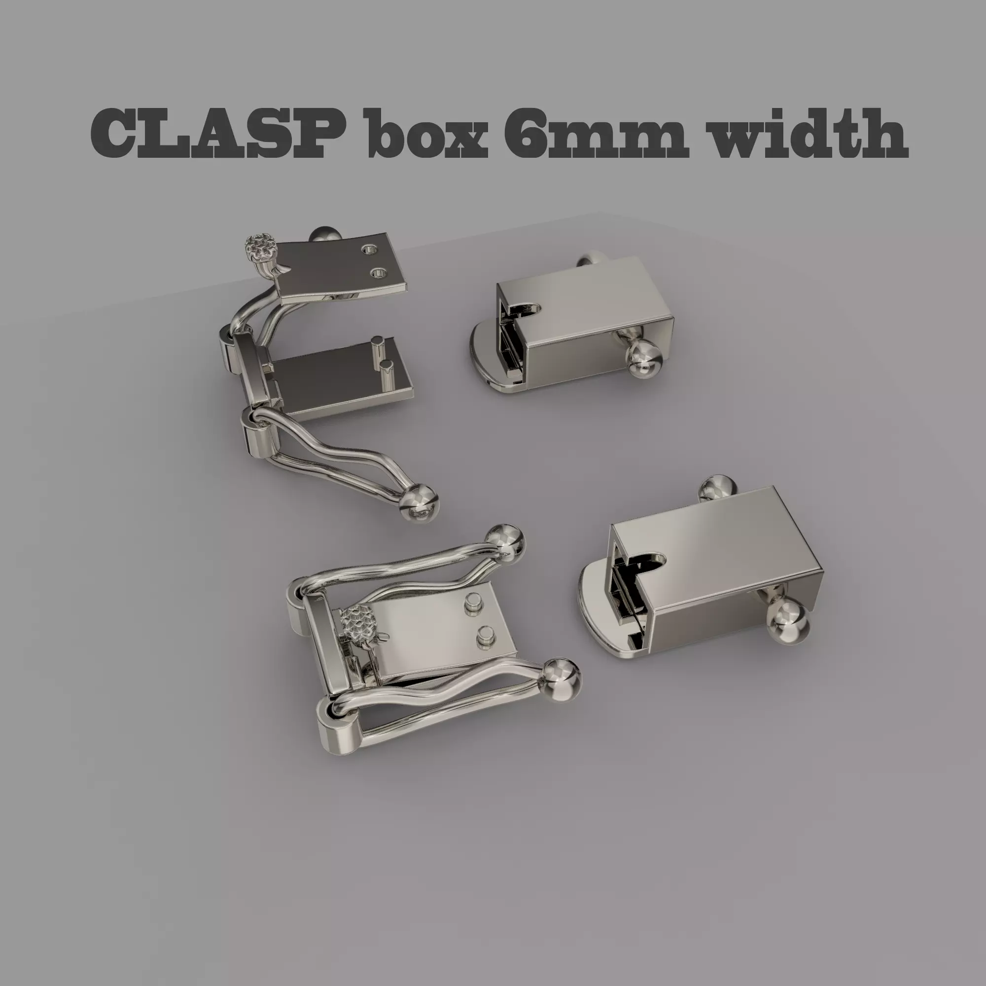 Jewelry CLASP box 6mm for chain STL ready for Print 3D print model