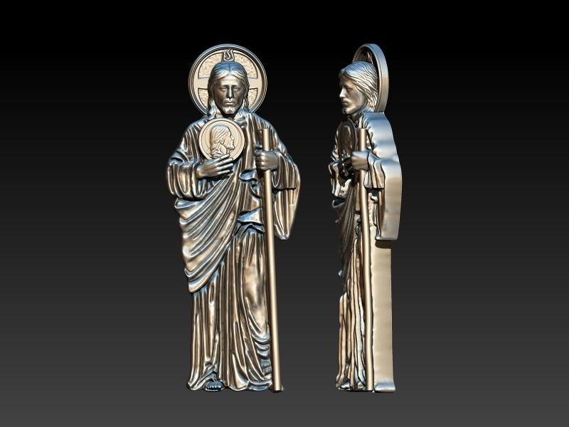 Saint Jude Thaddeus Pendant Necklace Charm Bracelet Jewelry 3D print model_5