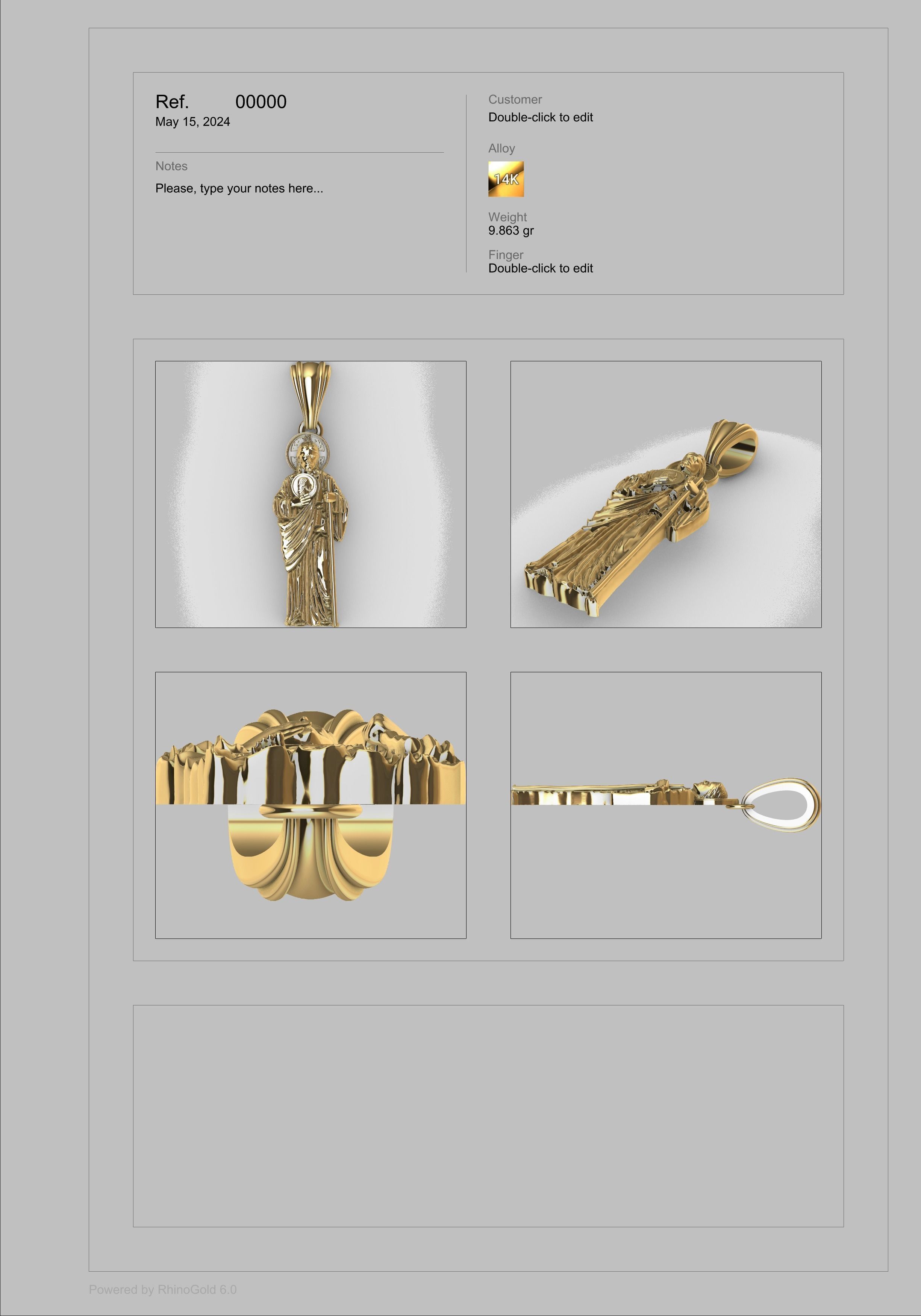 Saint Jude Thaddeus Pendant Necklace Charm Bracelet Jewelry 3D print model_14