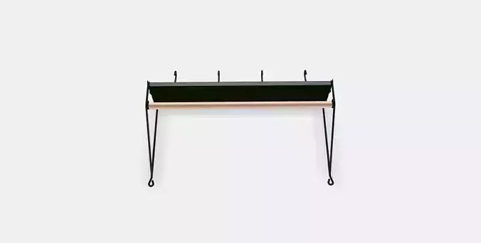 AKERBRUK wall storage with hooks Low-poly 3D model