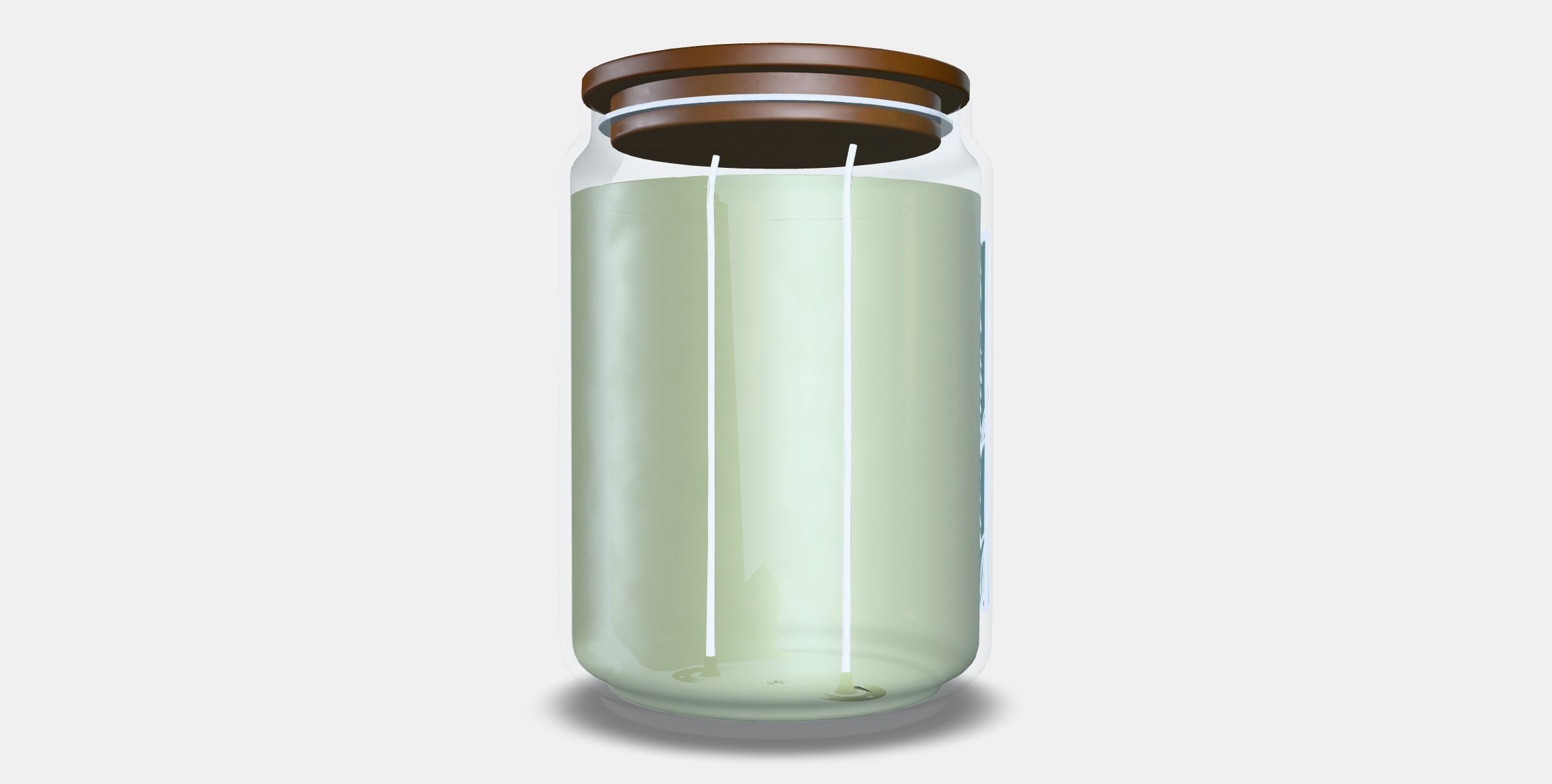 JAMTSKOGEN scented candle in a jar 2 wick lids Low-poly 3D model_5