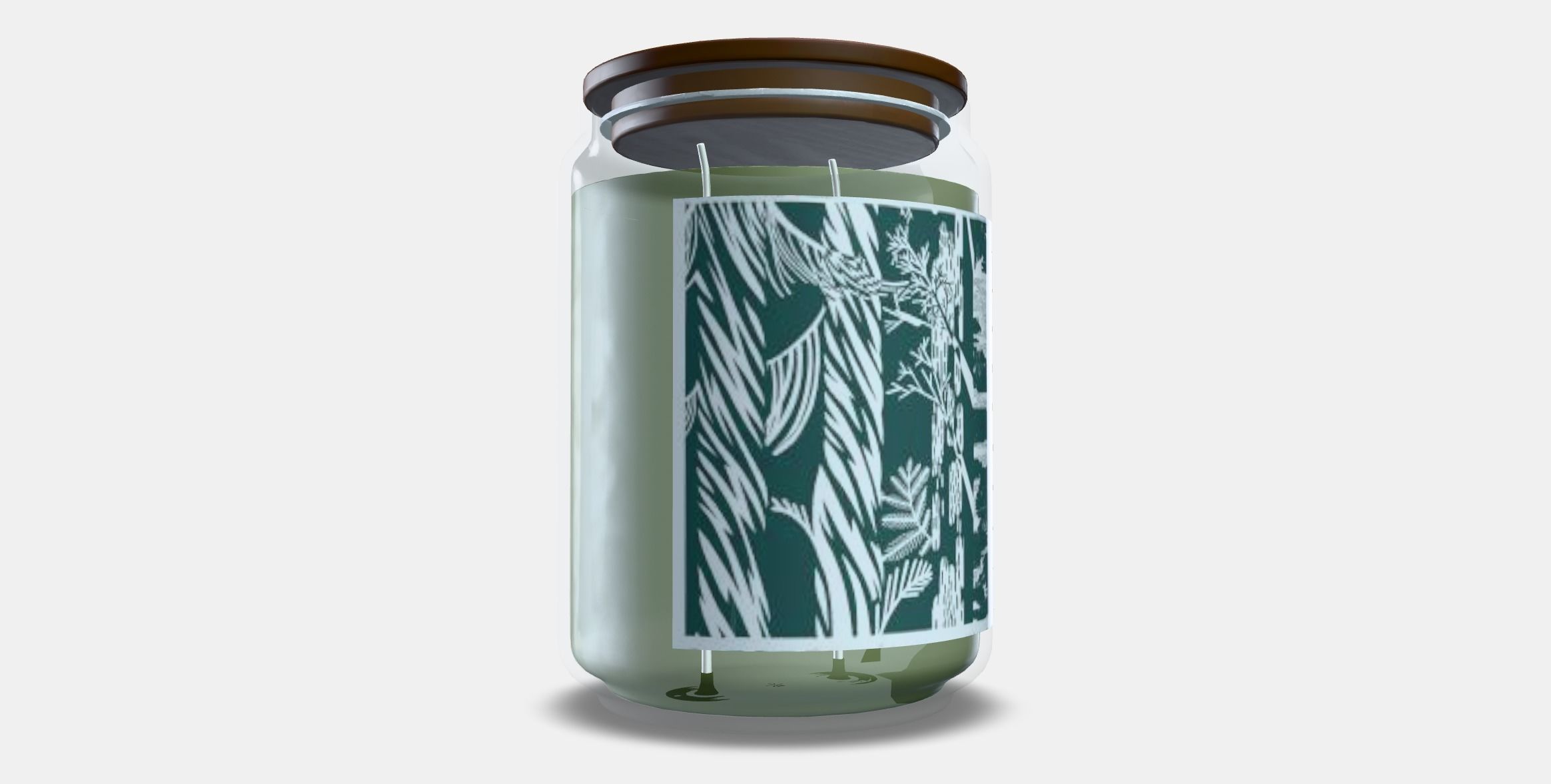 JAMTSKOGEN scented candle in a jar 2 wick lids Low-poly 3D model_3