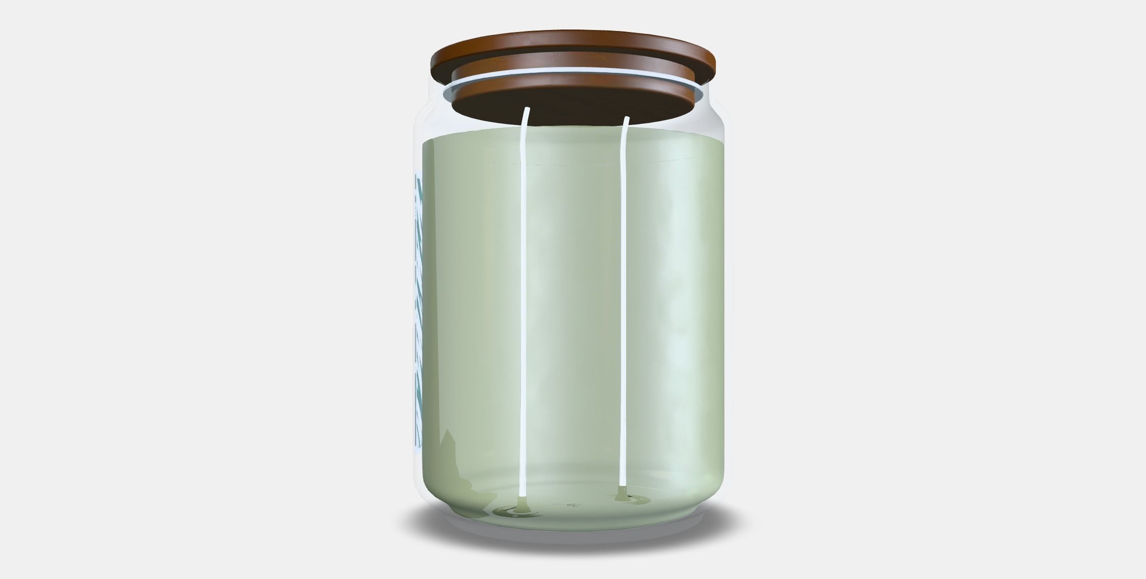 JAMTSKOGEN scented candle in a jar 2 wick lids Low-poly 3D model_16