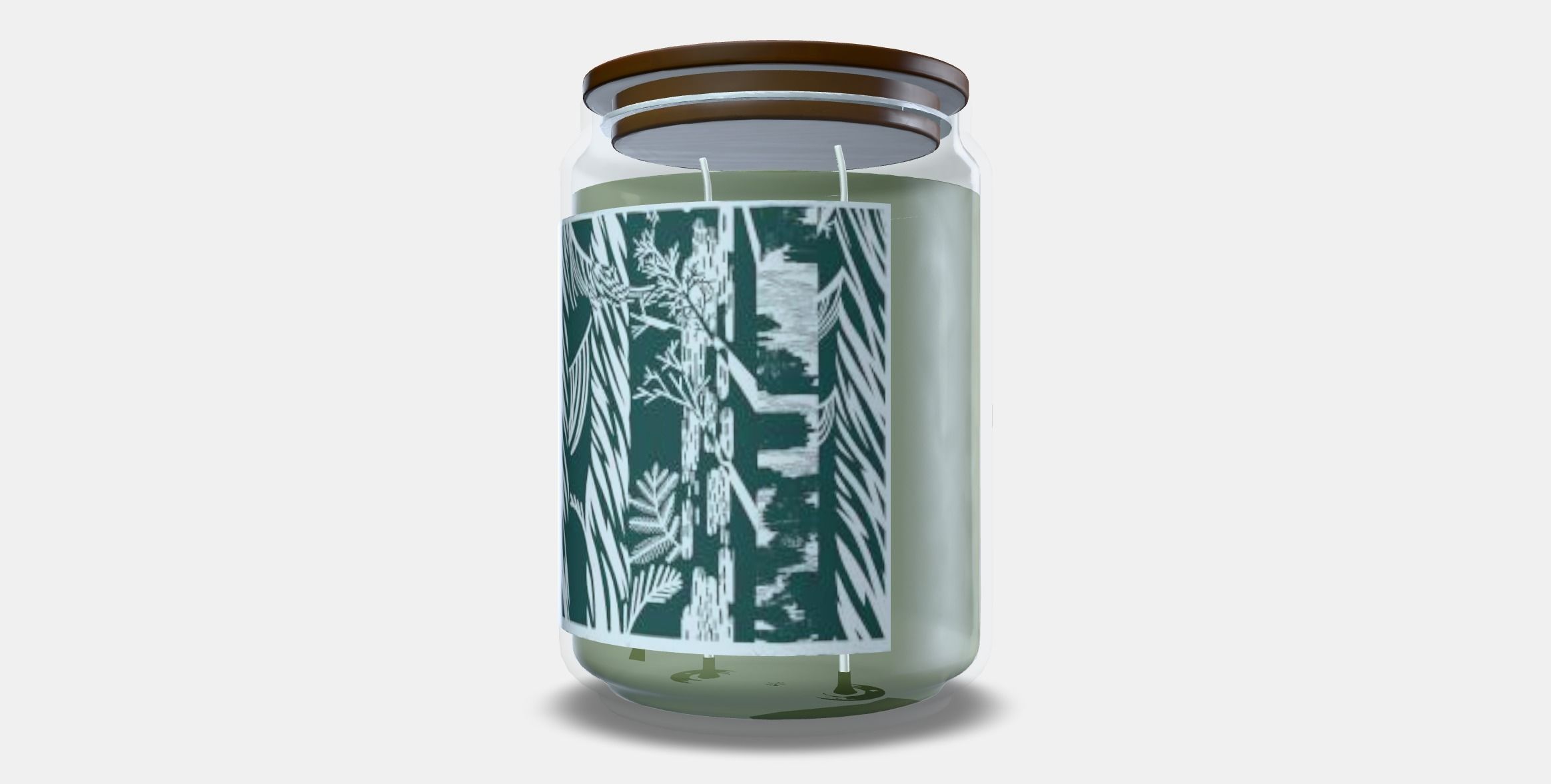 JAMTSKOGEN scented candle in a jar 2 wick lids Low-poly 3D model_12