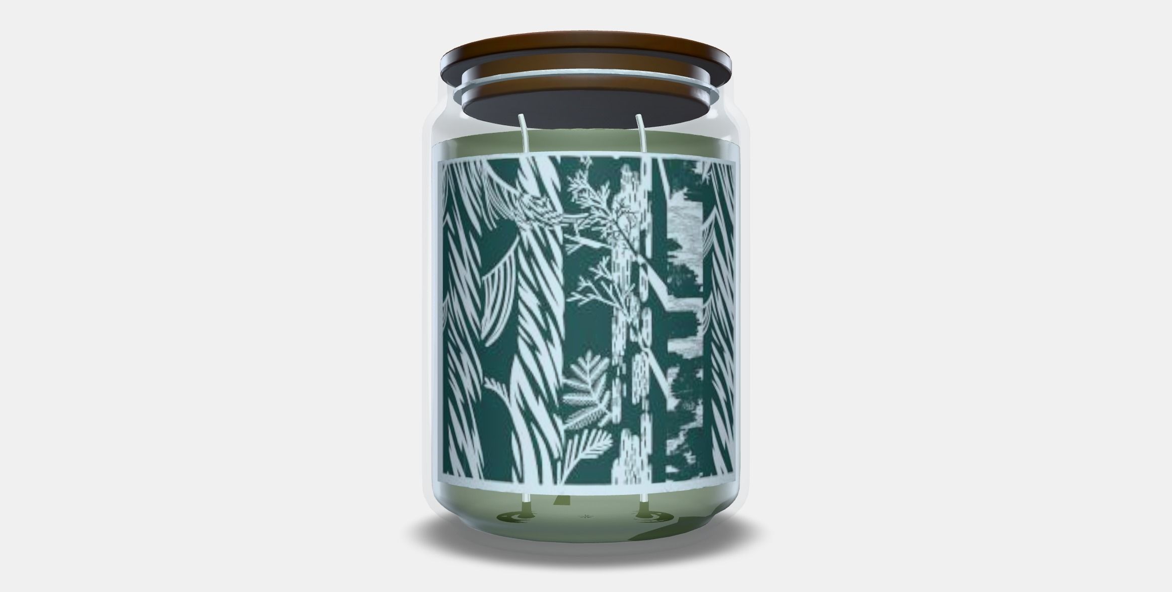 JAMTSKOGEN scented candle in a jar 2 wick lids Low-poly 3D model_10
