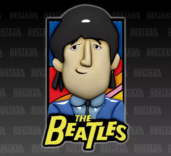 The Beatles Cartoon John 3D model_0