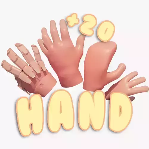 24 Hands Pack Low-poly 3D model