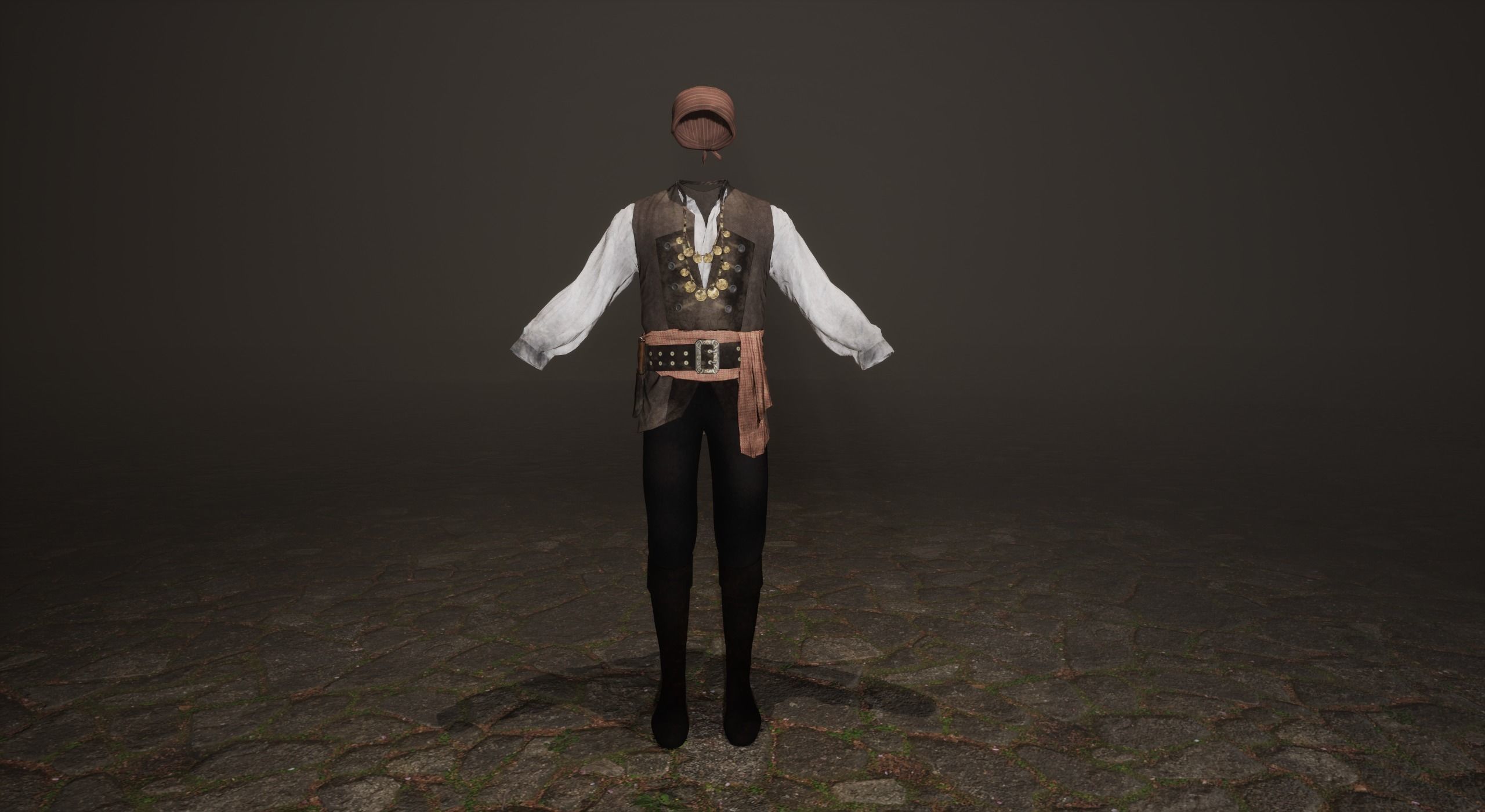 Pirate Clothes- First Mate  Low-poly 3D model_7