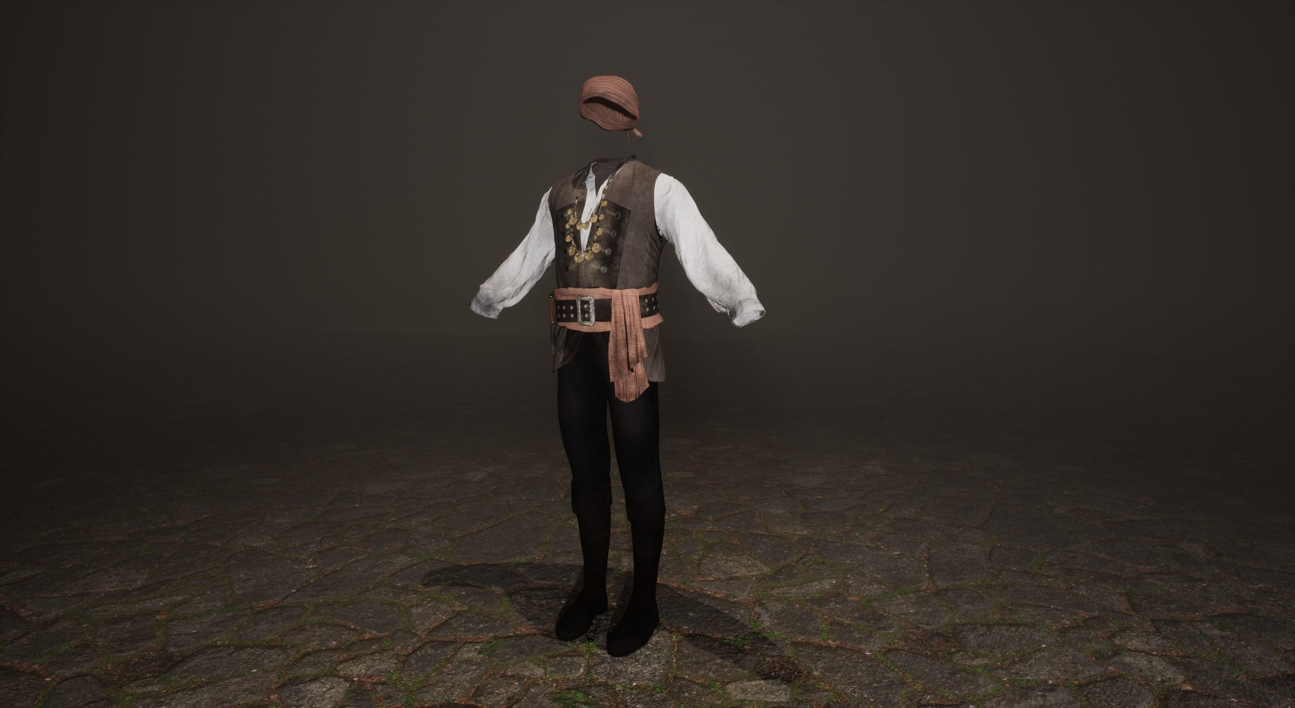Pirate Clothes- First Mate  Low-poly 3D model_6
