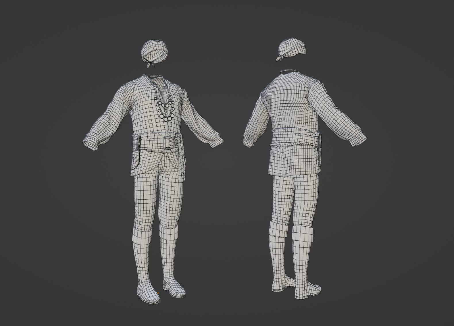 Pirate Clothes- First Mate  Low-poly 3D model_14