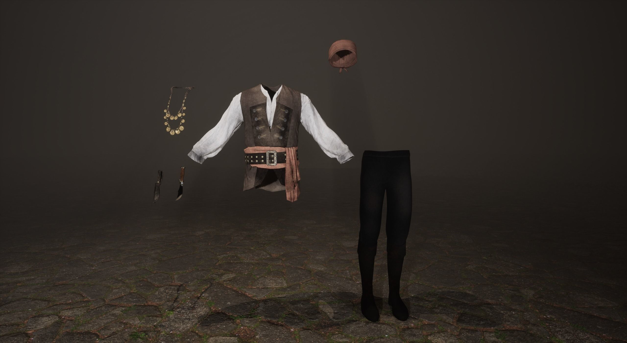 Pirate Clothes- First Mate  Low-poly 3D model_11