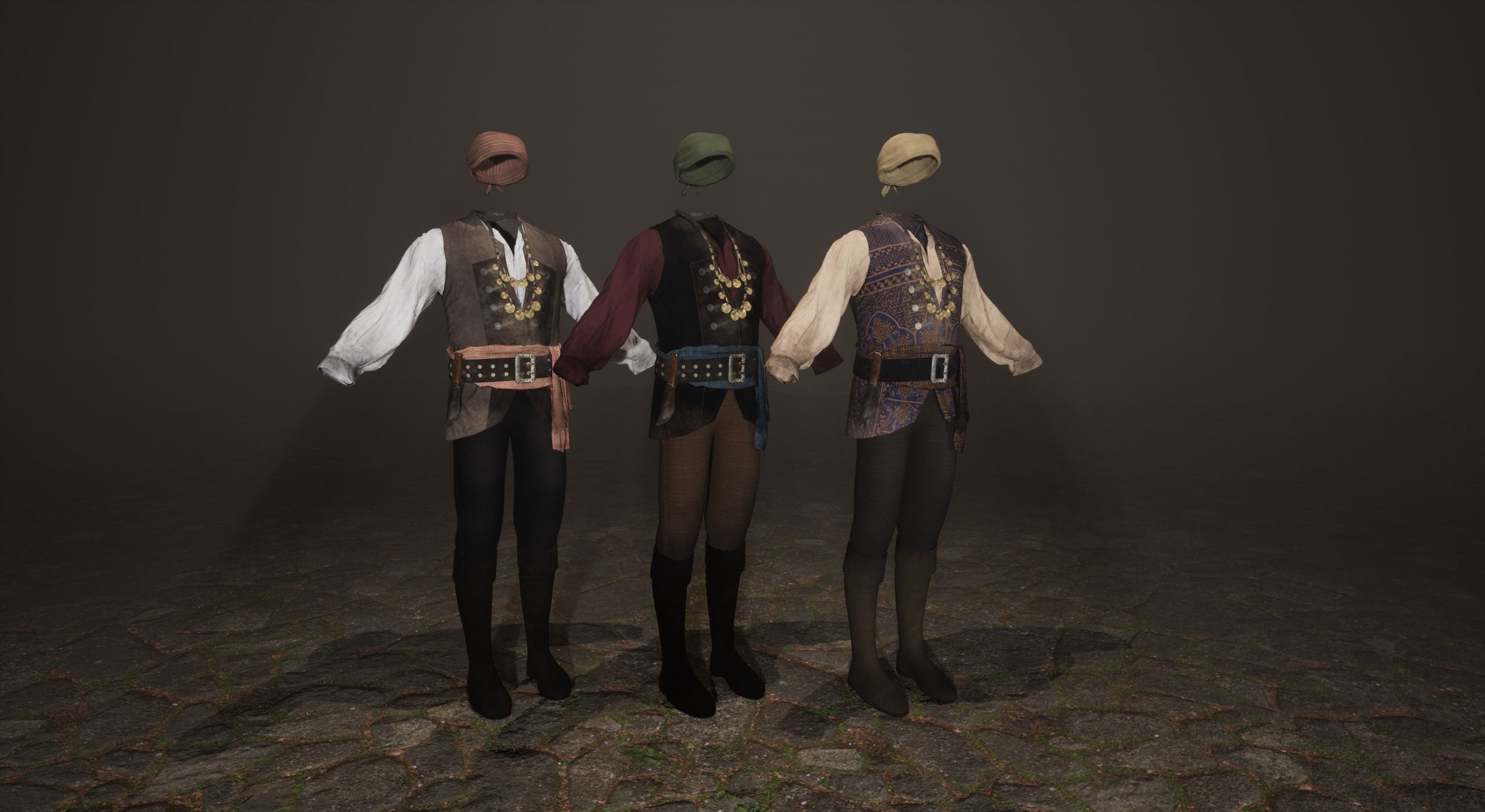 Pirate Clothes- First Mate  Low-poly 3D model_2