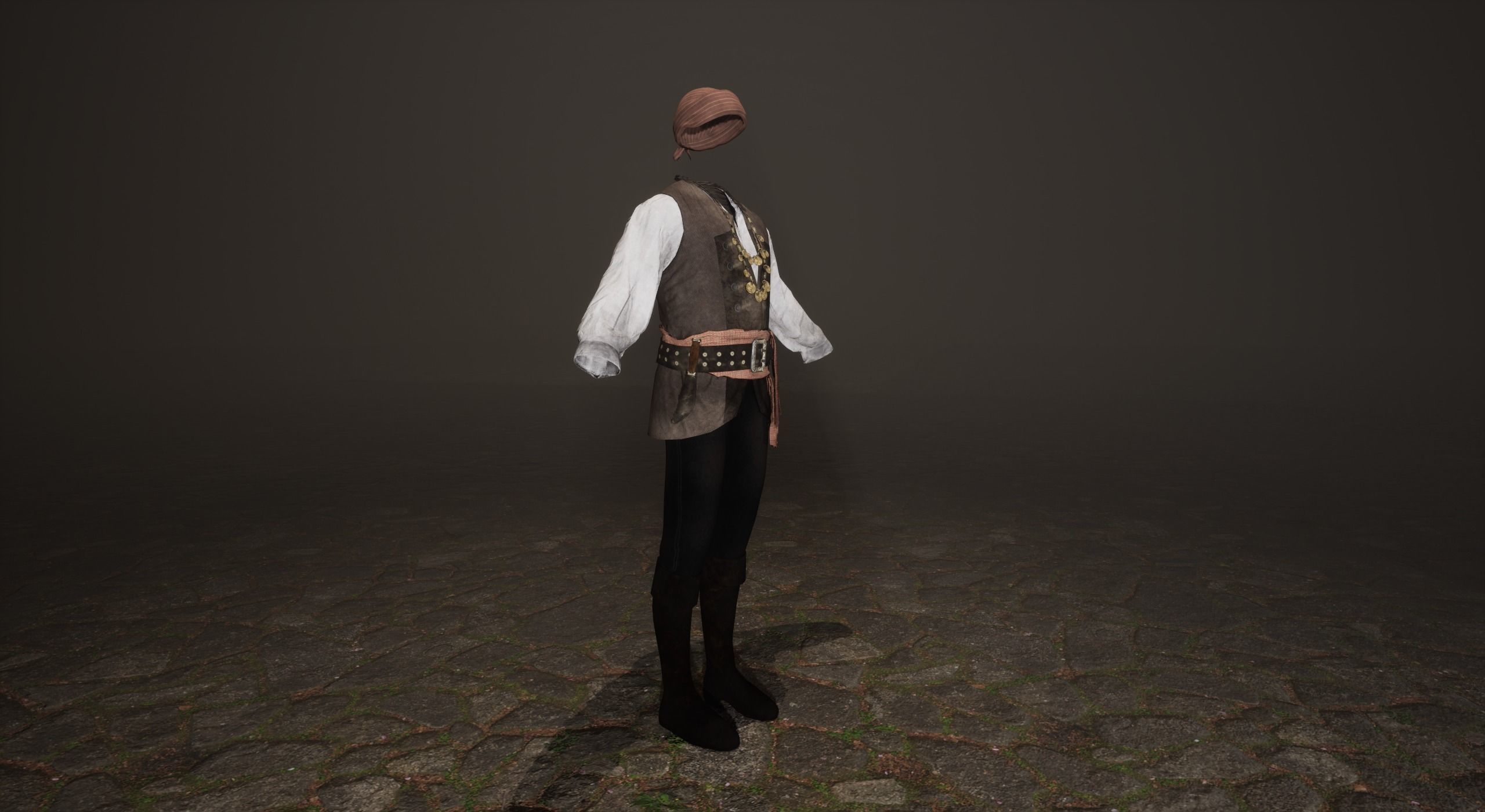 Pirate Clothes- First Mate  Low-poly 3D model_8