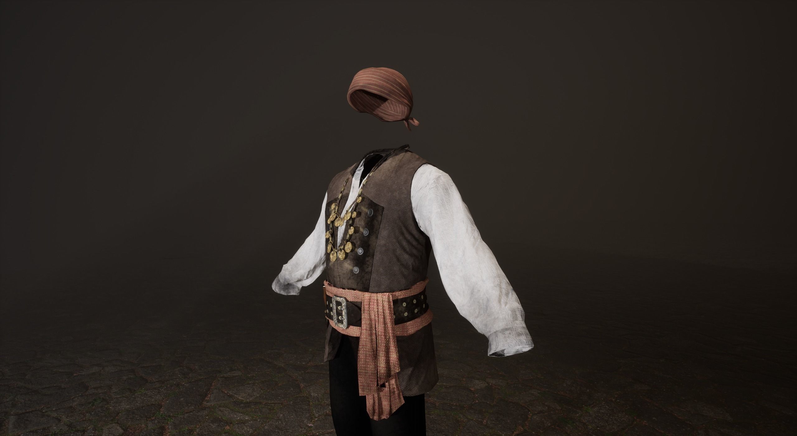 Pirate Clothes- First Mate  Low-poly 3D model_12