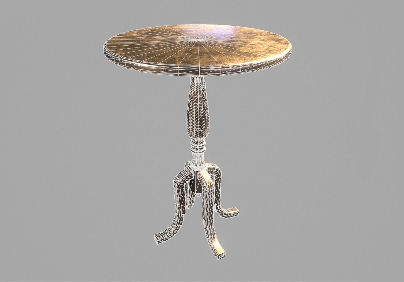 Vintage Table 3D model_4
