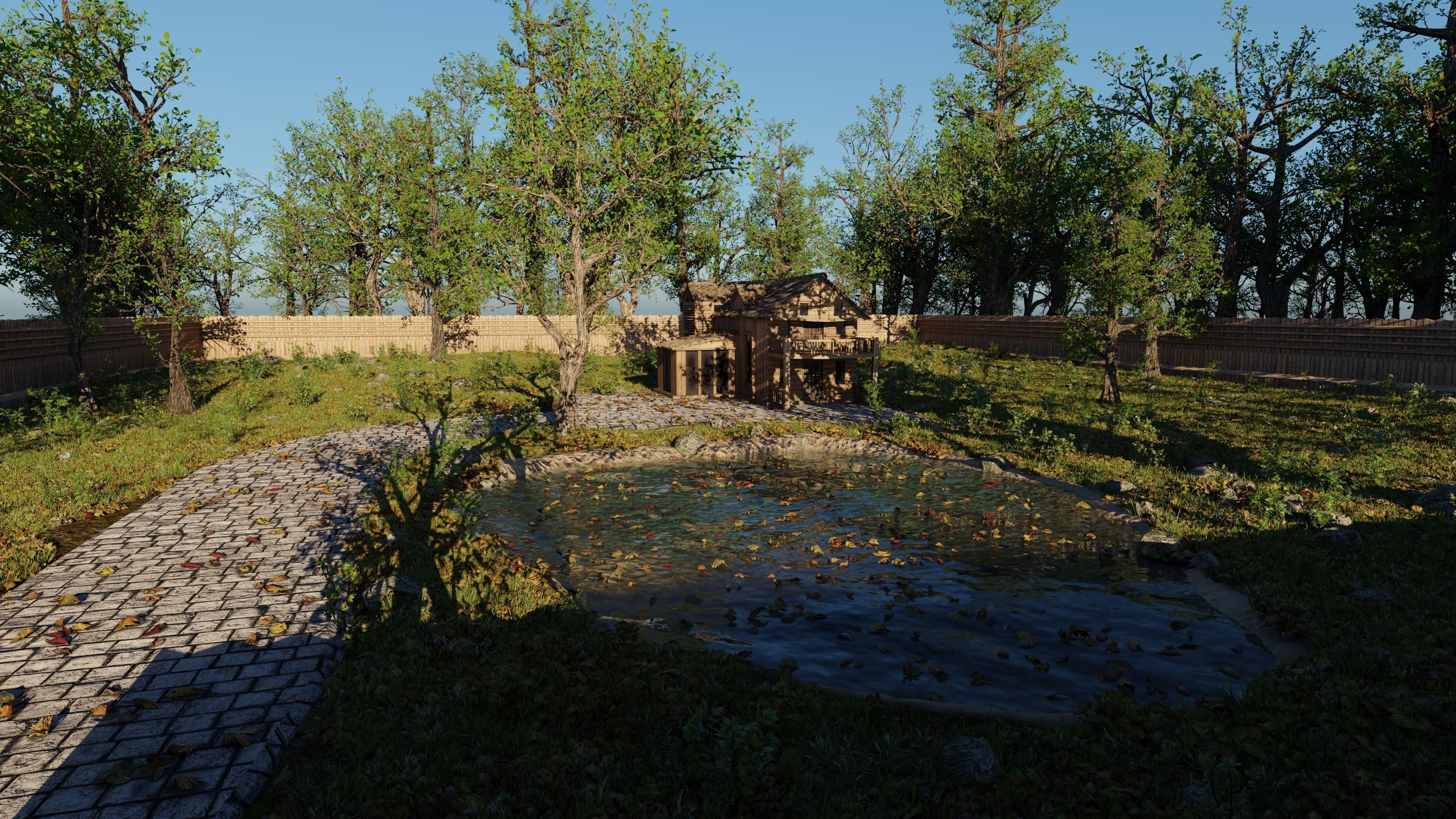 Abandoned Cabin Scene 3D model_5