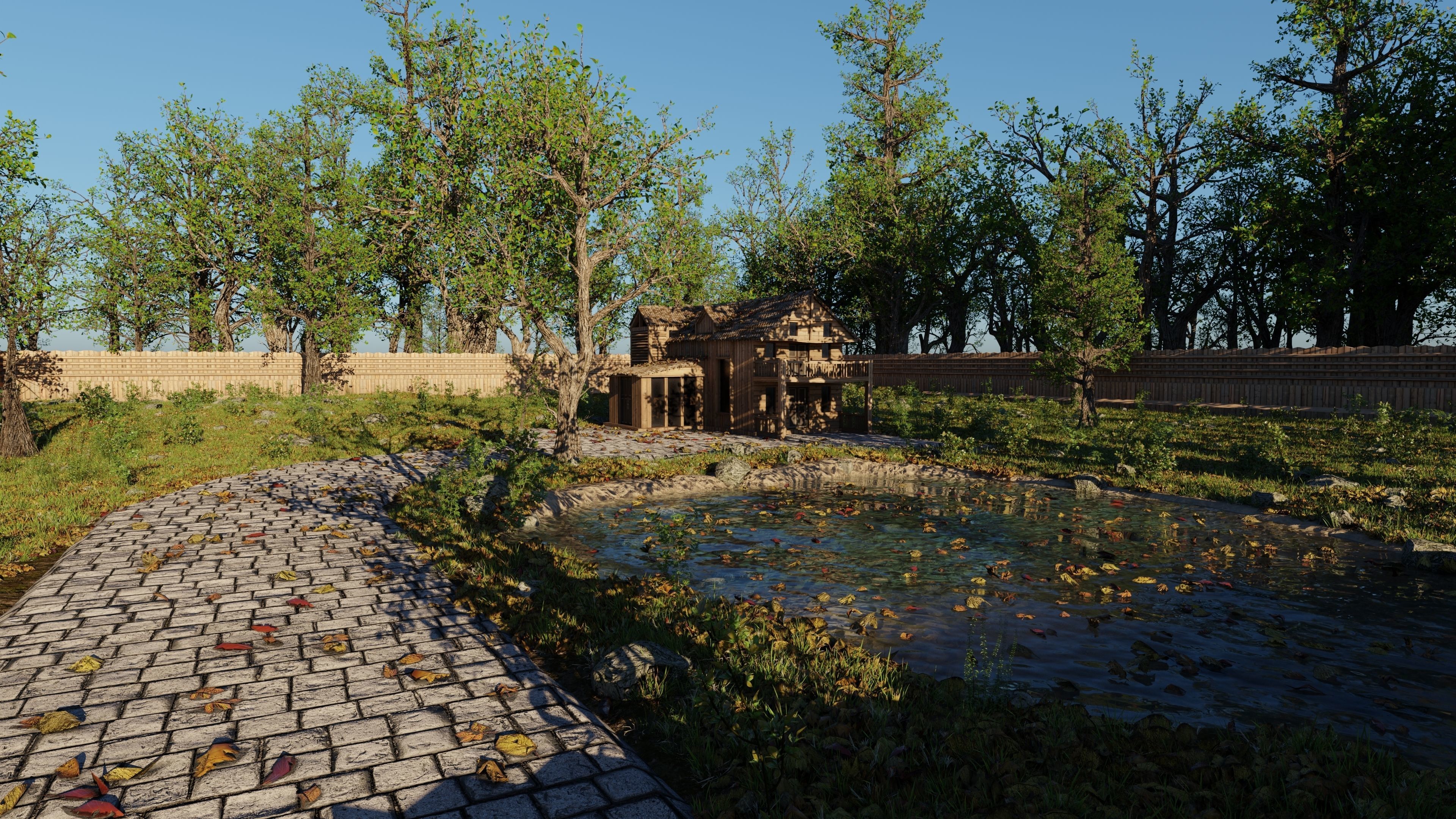 Abandoned Cabin Scene 3D model_2