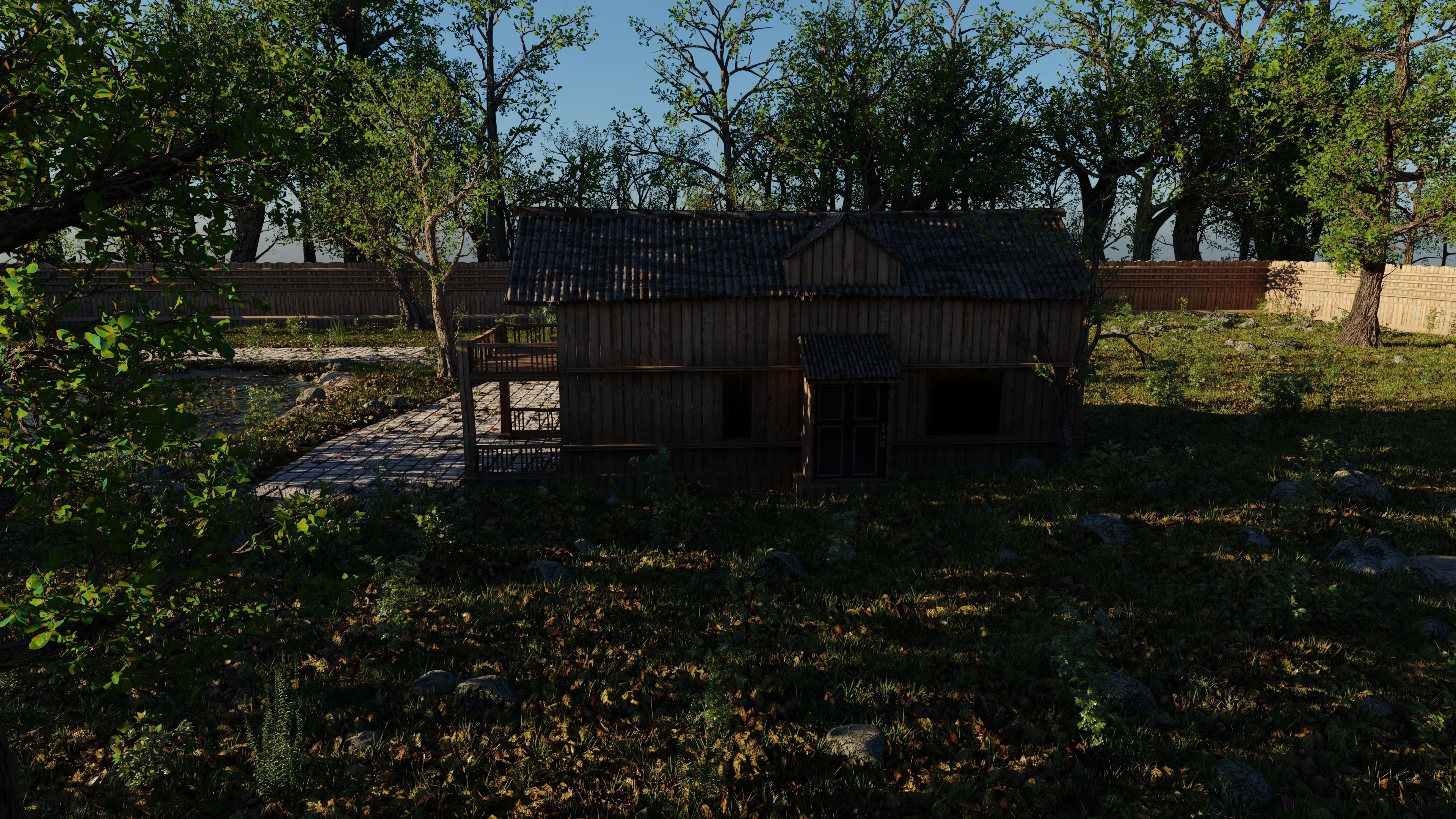 Abandoned Cabin Scene 3D model_7