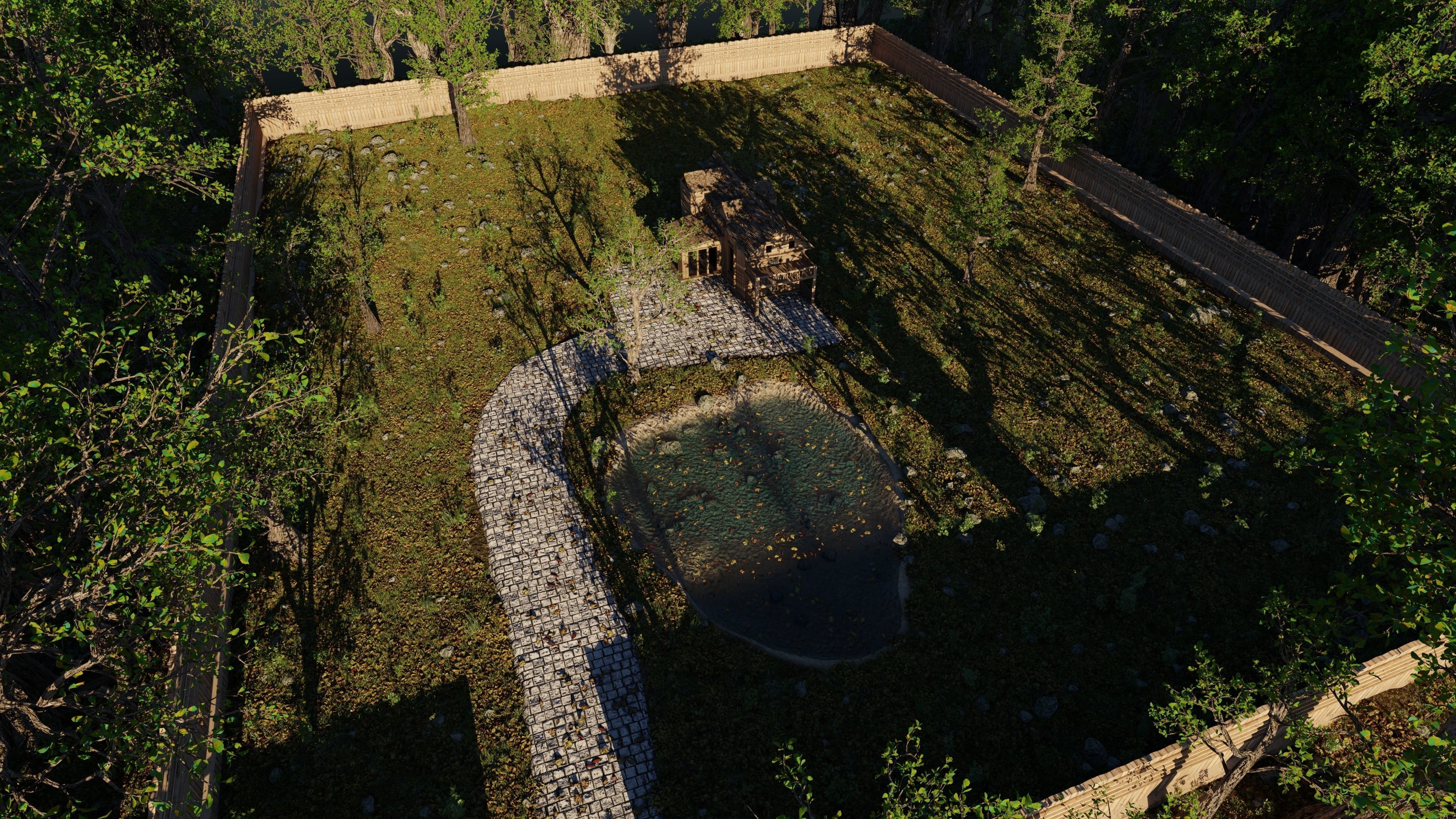 Abandoned Cabin Scene 3D model_10