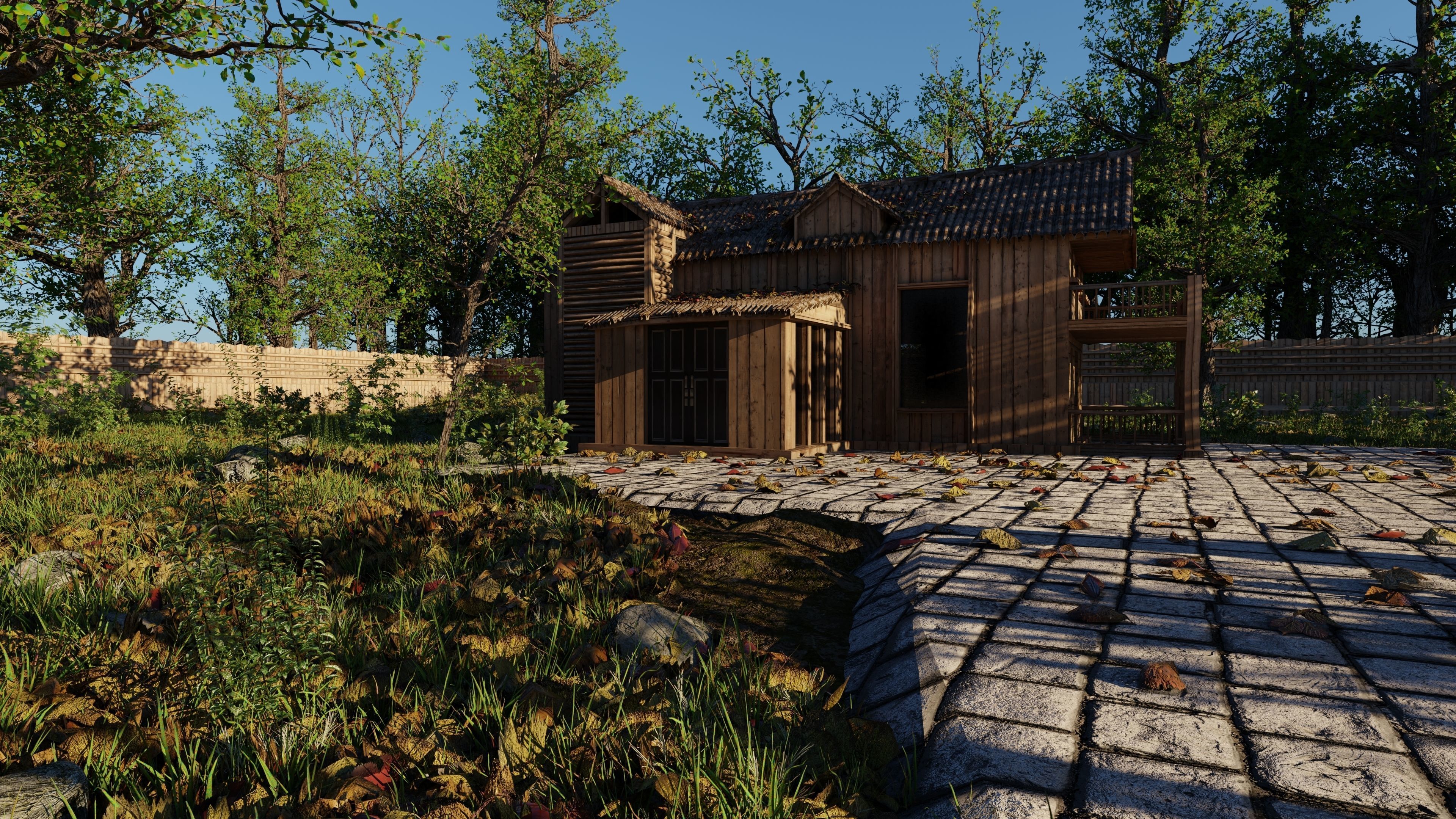 Abandoned Cabin Scene 3D model_3