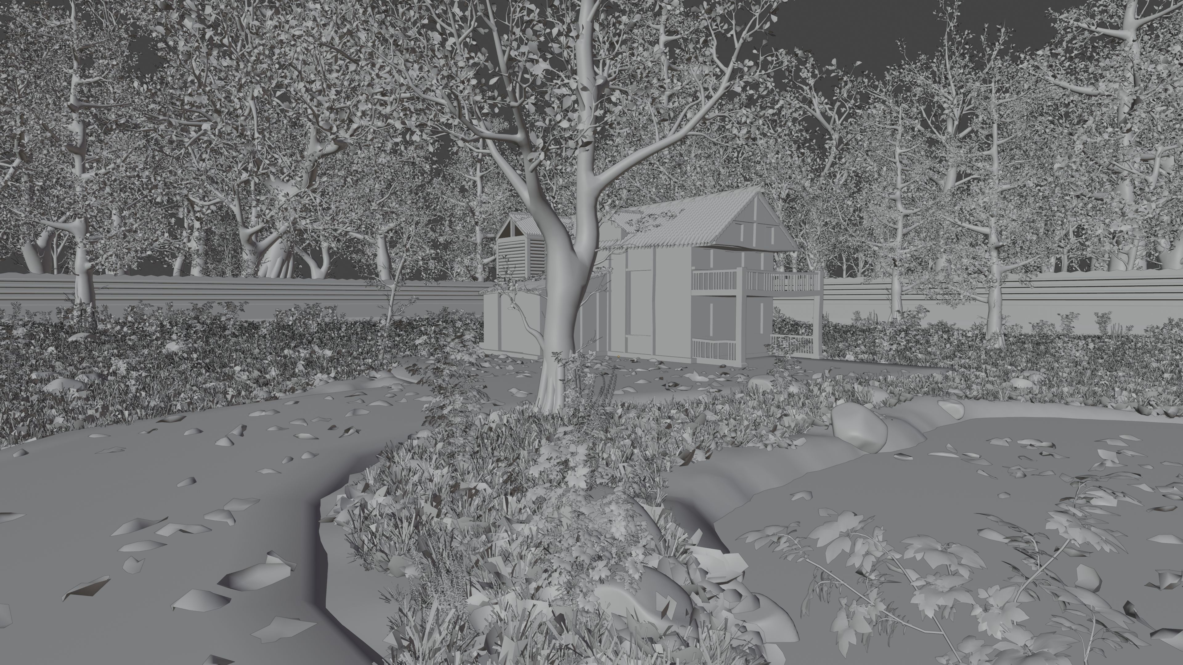 Abandoned Cabin Scene 3D model_13