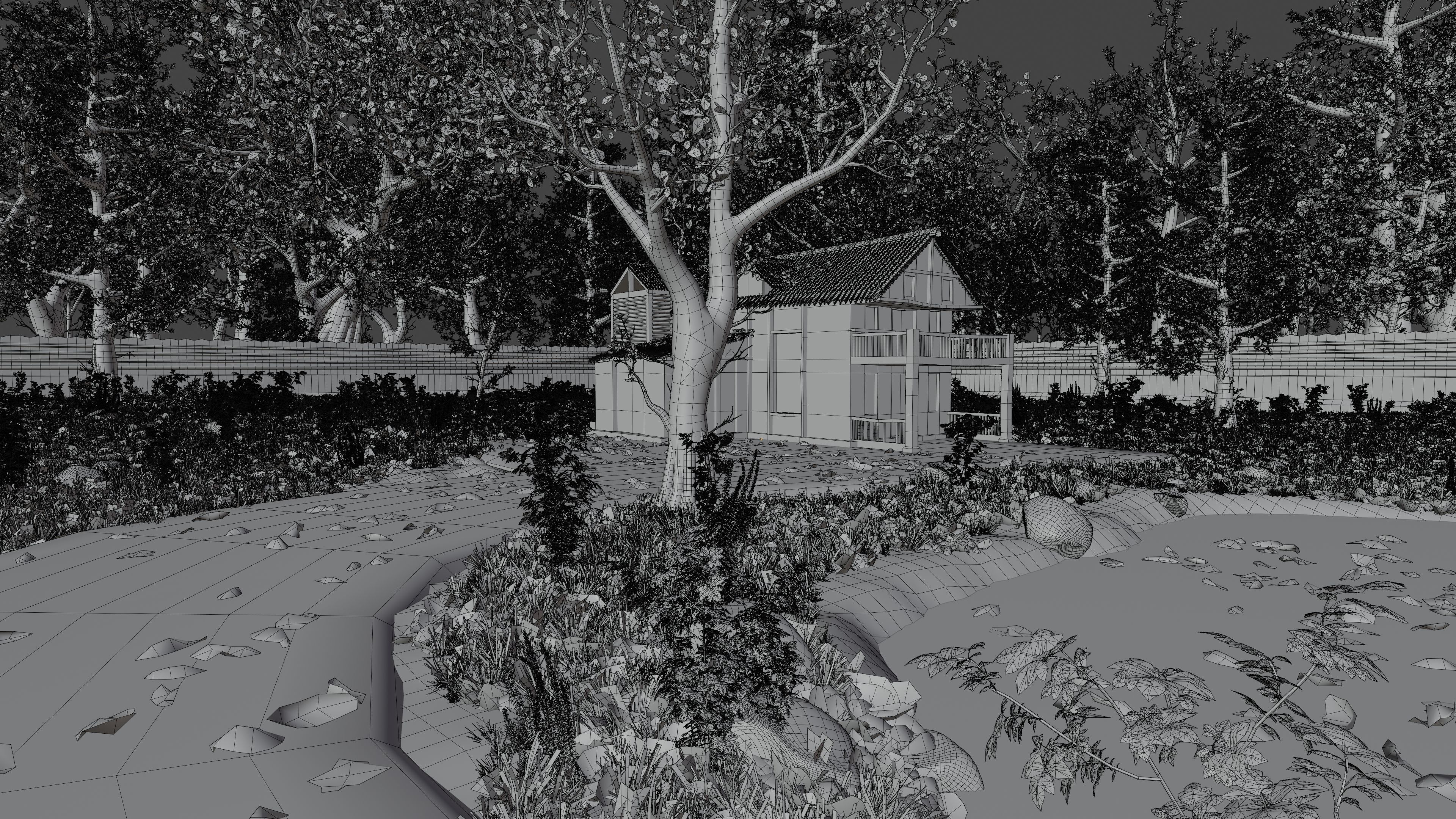 Abandoned Cabin Scene 3D model_14