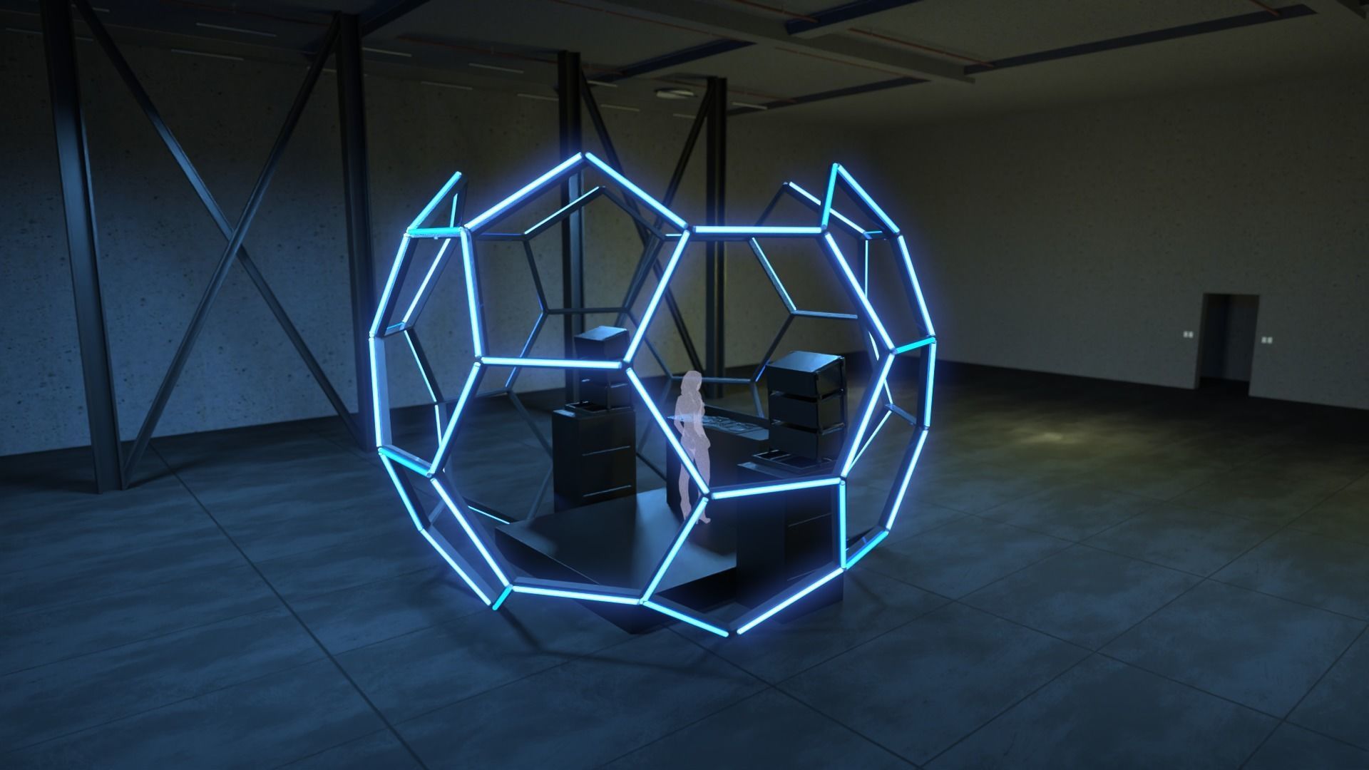 Soccer Ball DJ Booth 3D model_3