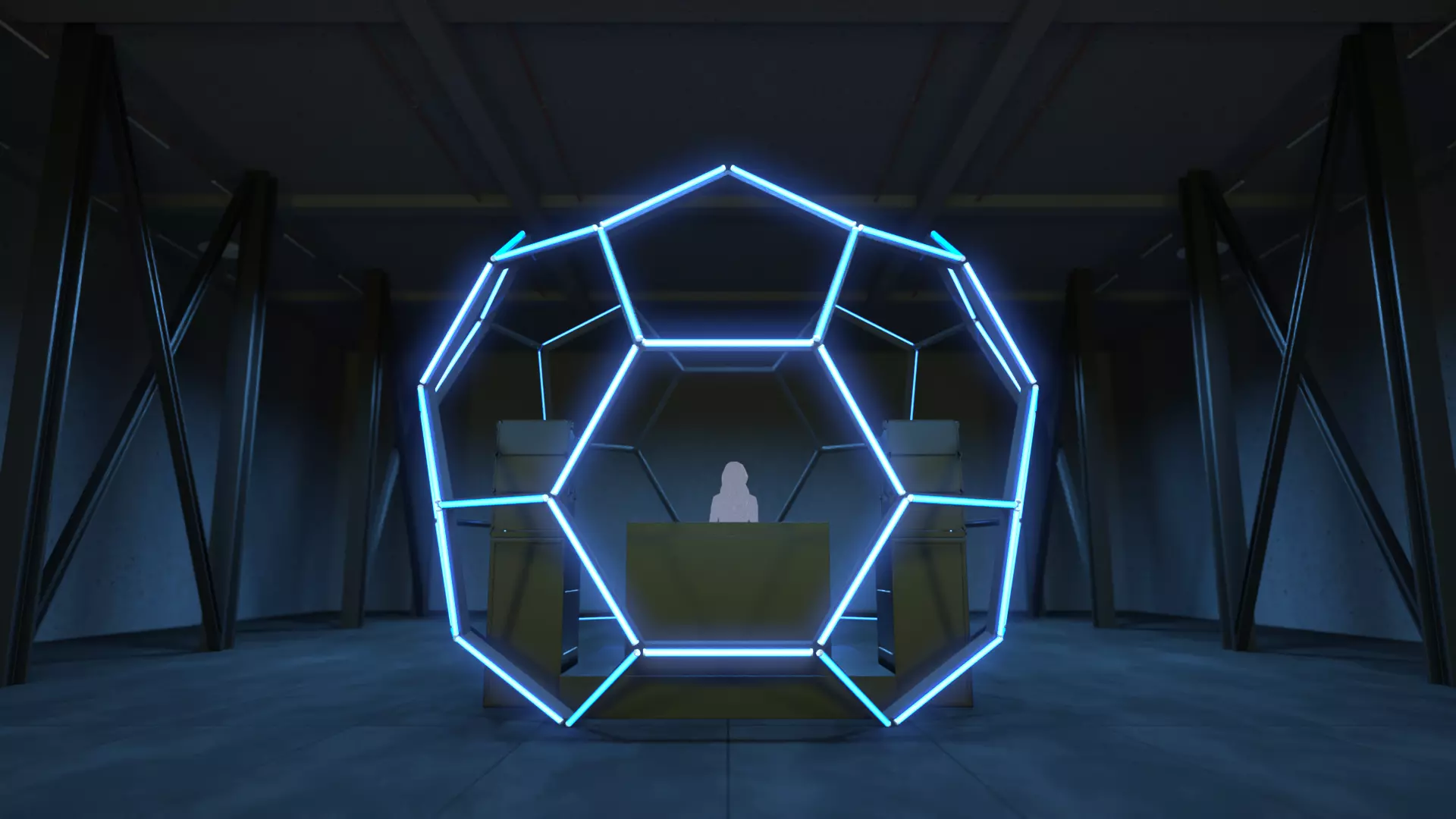 Soccer Ball DJ Booth 3D model_0