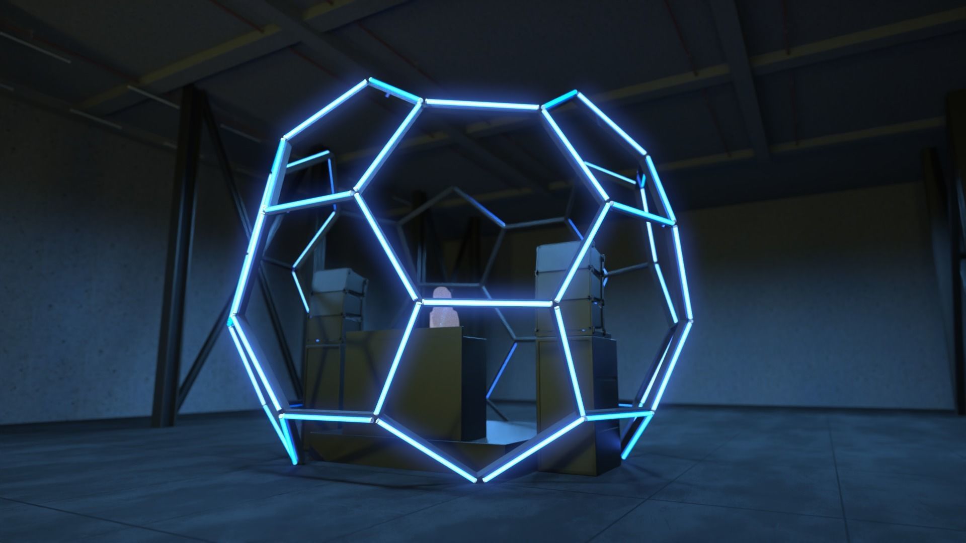 Soccer Ball DJ Booth 3D model_1