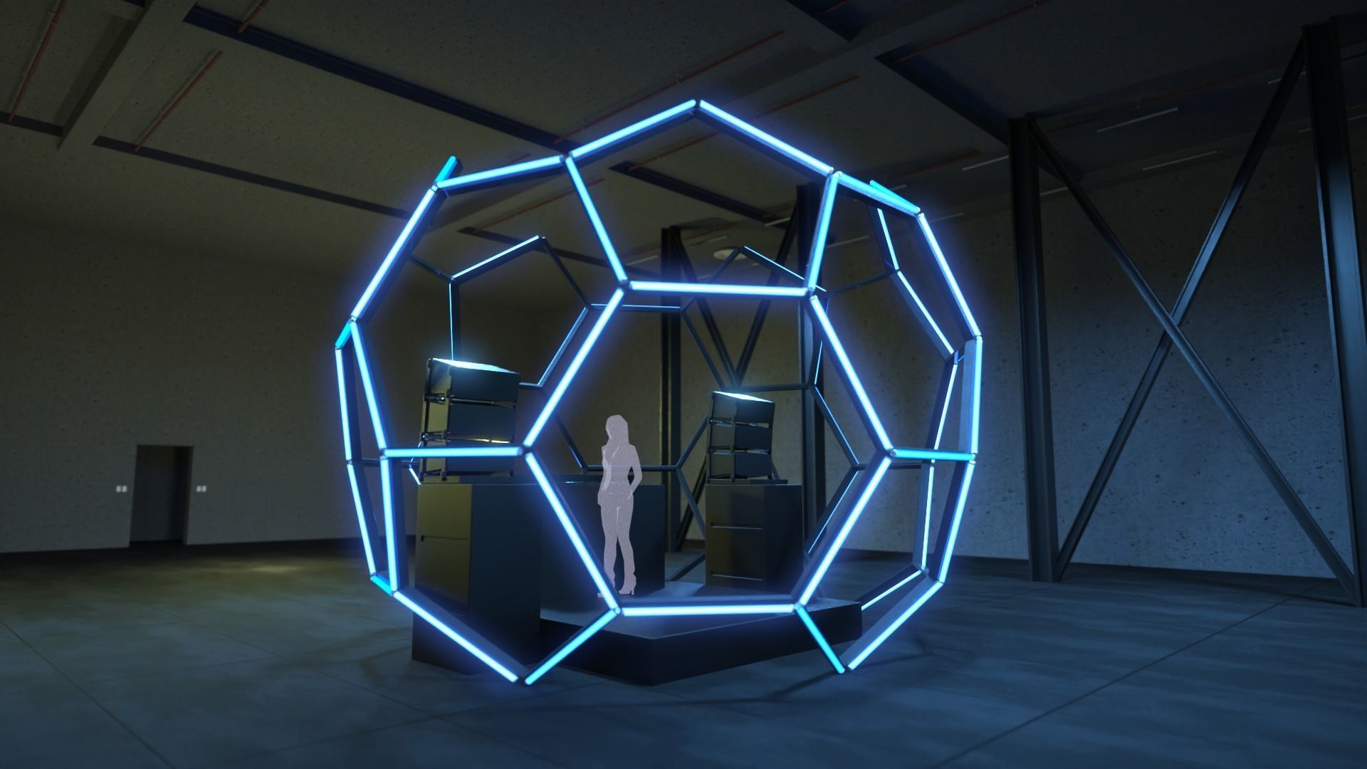 Soccer Ball DJ Booth 3D model_2